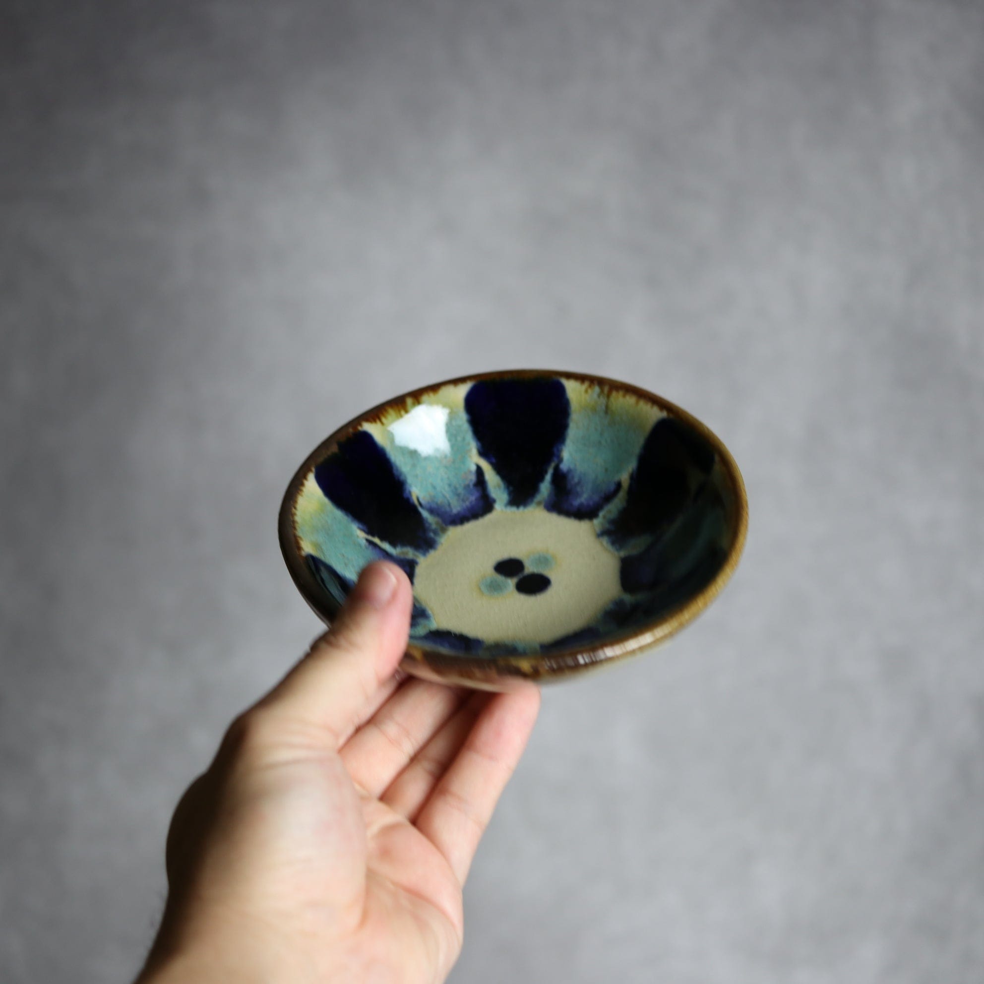小鉢1 青三彩紋 やちむん 陶器 エドメ陶房 やちむん 陶器.
