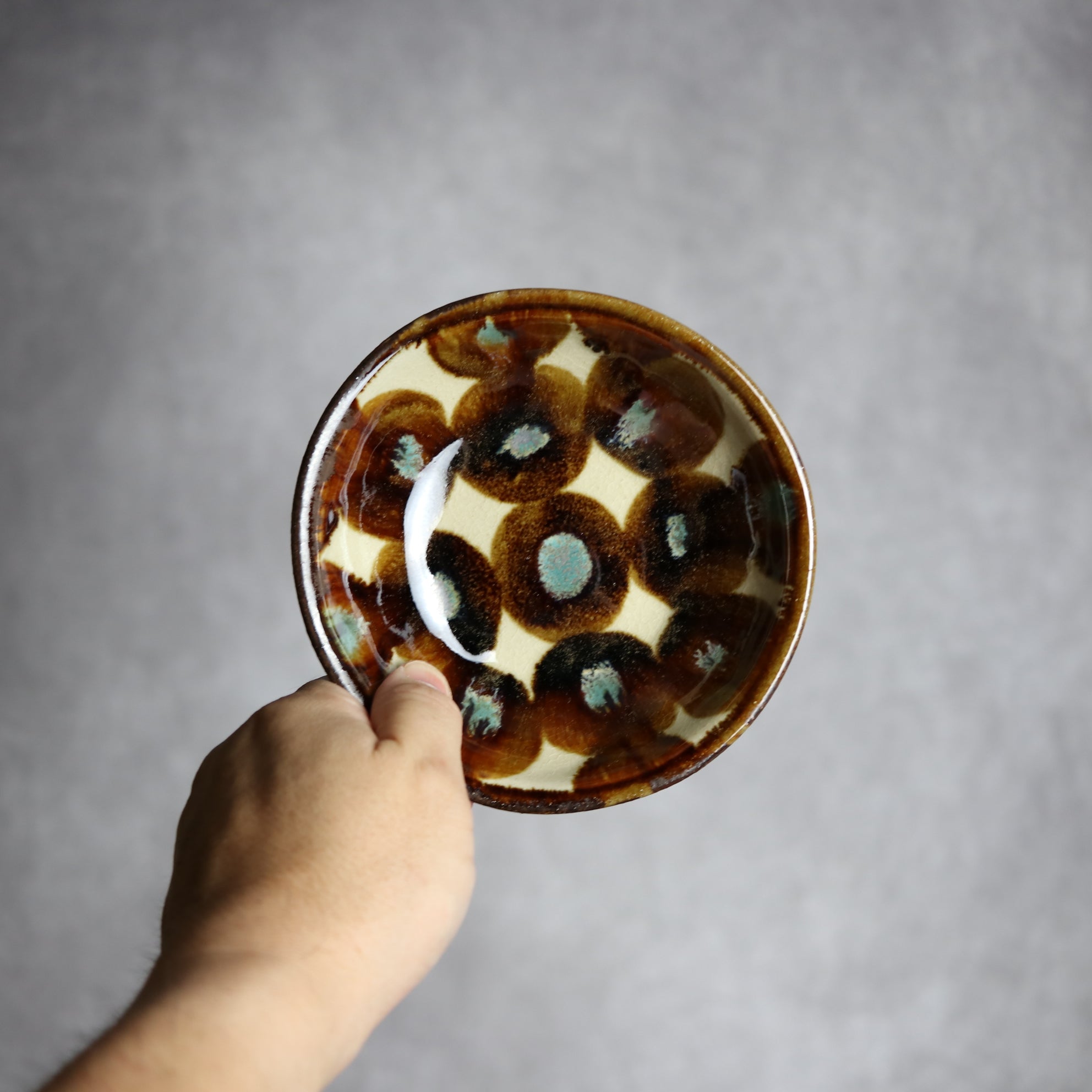 エドメ陶房 - 小鉢1 茶丸紋 やちむん 陶器 エドメ陶房 - mundasui