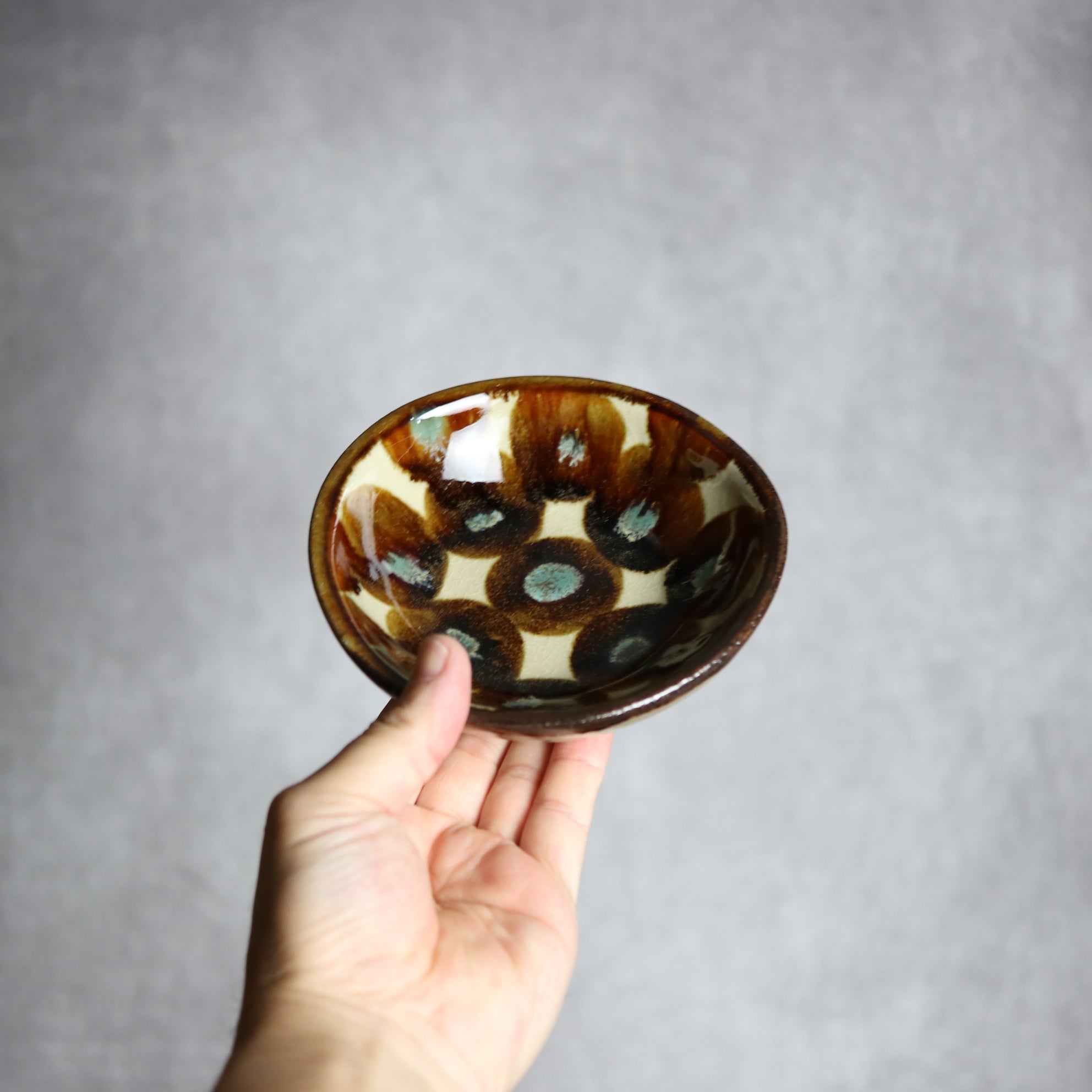 エドメ陶房 - 小鉢1 茶丸紋 やちむん 陶器 エドメ陶房 - mundasui