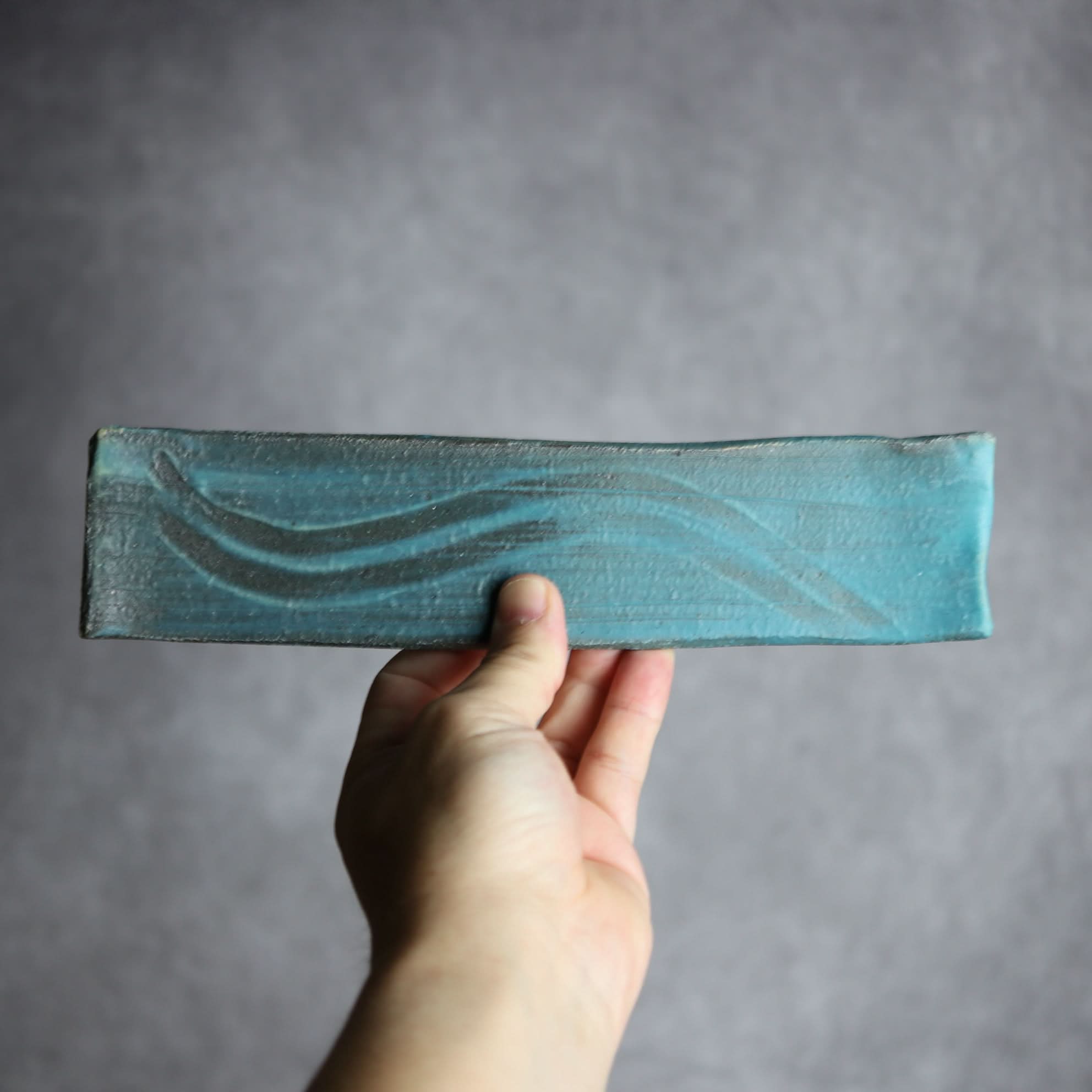 細長板皿3 ペルシャ釉 やちむん 陶器 陶と厨子甕 ひ窯 やちむん 陶器.