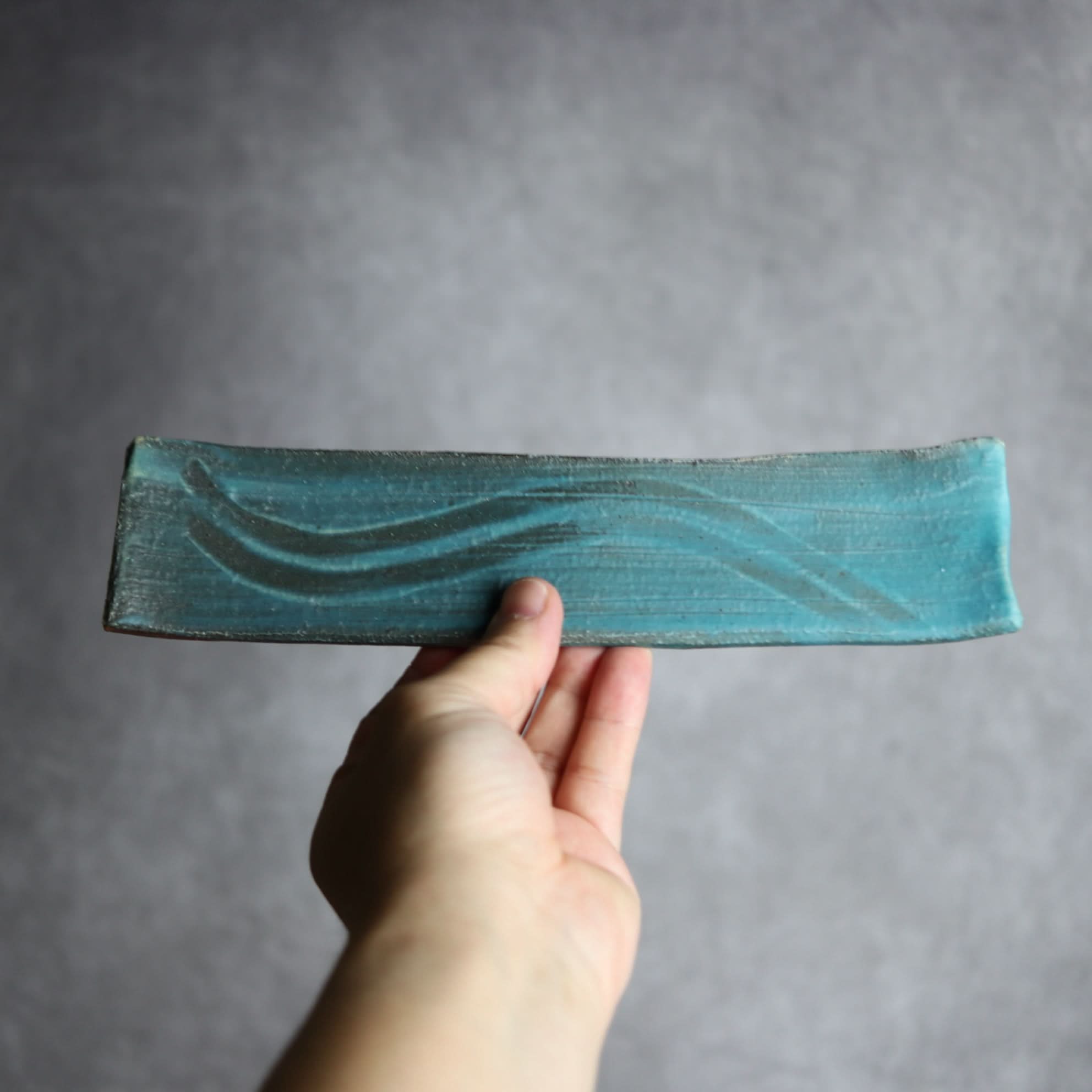 細長板皿3 ペルシャ釉 やちむん 陶器 陶と厨子甕 ひ窯 やちむん 陶器.