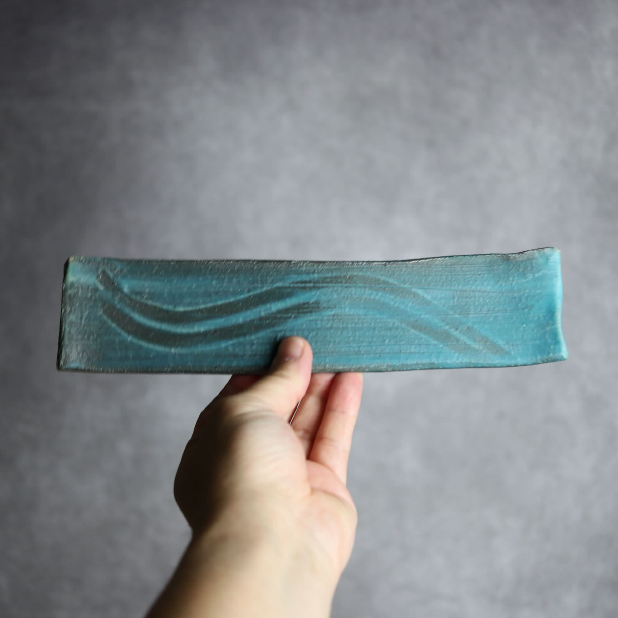 細長板皿3 ペルシャ釉 やちむん 陶器 陶と厨子甕 ひ窯 やちむん 陶器.