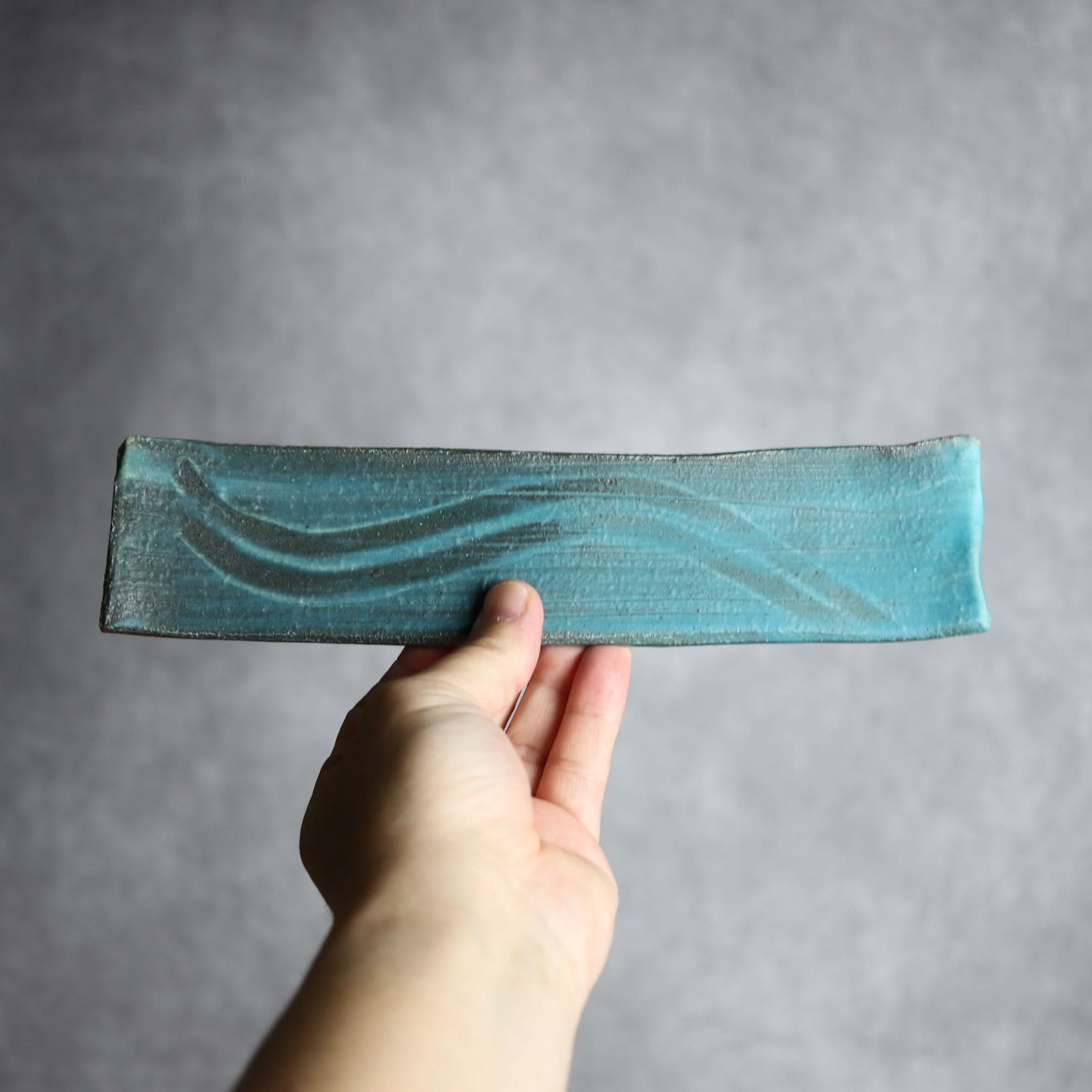 細長板皿3 ペルシャ釉 やちむん 陶器 陶と厨子甕 ひ窯 やちむん 陶器.