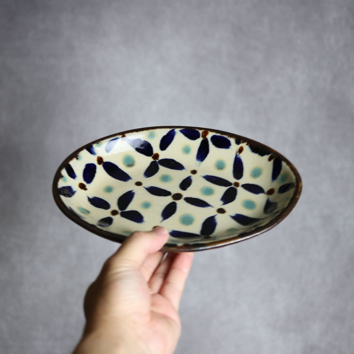 オーバル皿1 網花紋 やちむん 陶器 エドメ陶房 やちむん 陶器.