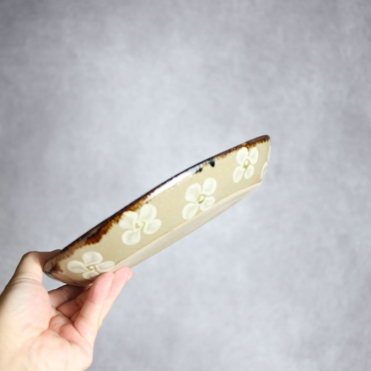 オーバル皿3 ライン紋 やちむん 陶器 エドメ陶房 やちむん 陶器.