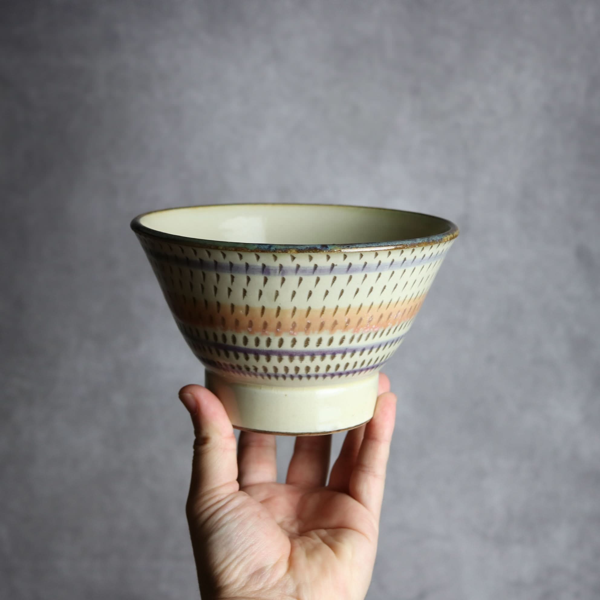 5寸マカイ サンゴ 飛鉋 輪紋 やちむん 陶器 幸陶器 やちむん 陶器.