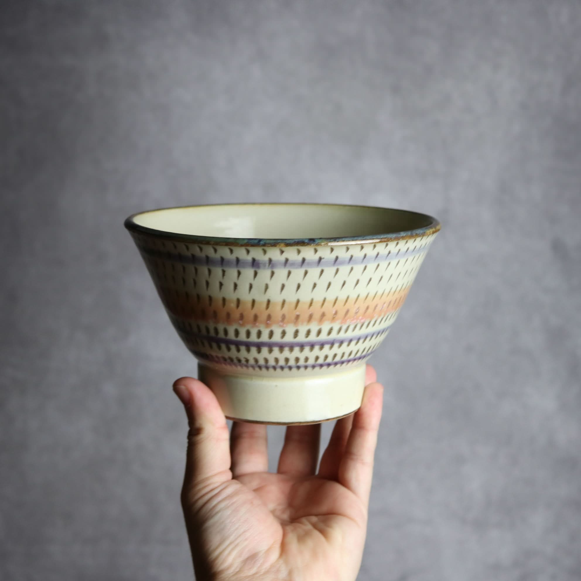 5寸マカイ サンゴ 飛鉋 輪紋 やちむん 陶器 幸陶器 やちむん 陶器.