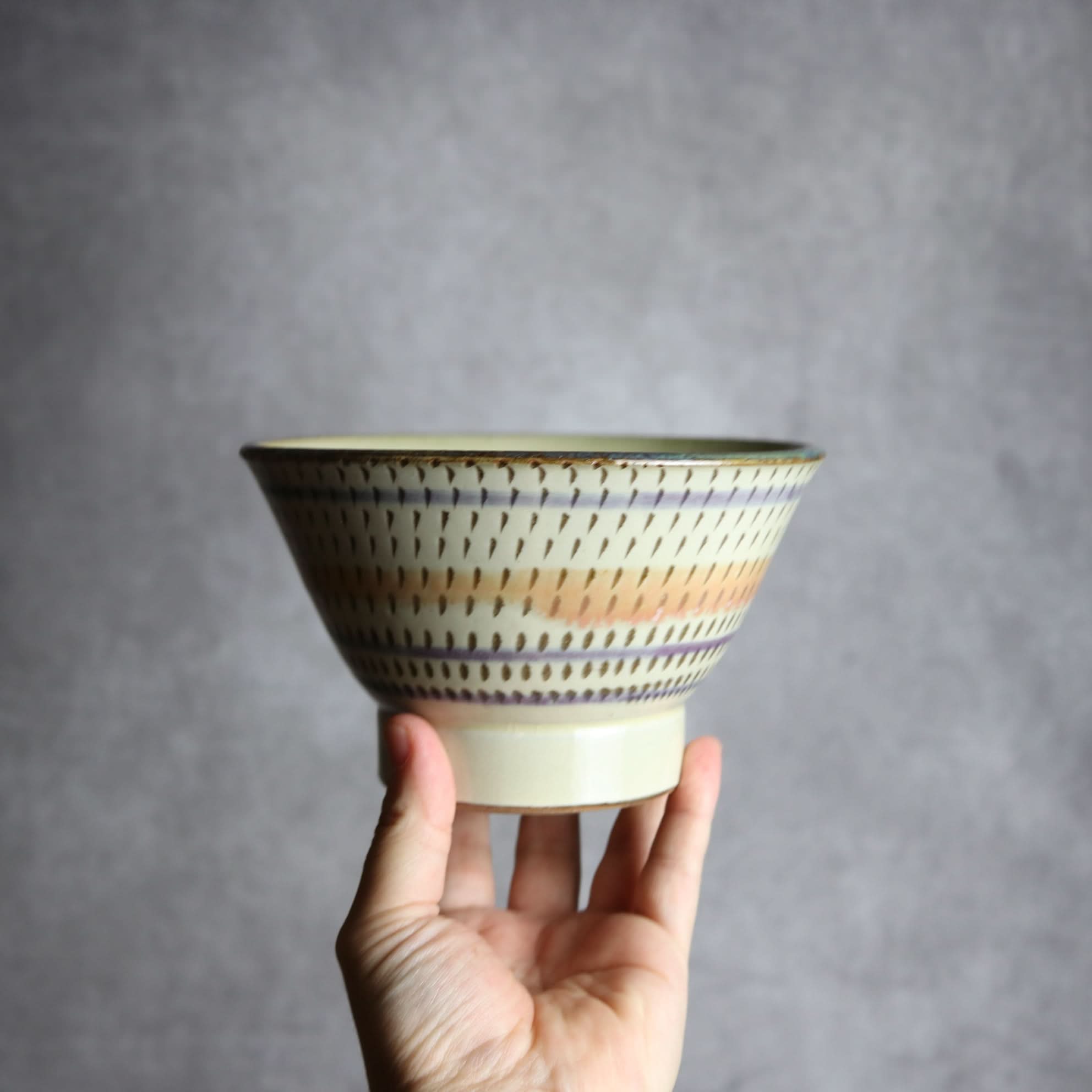 5寸マカイ サンゴ 飛鉋 輪紋 やちむん 陶器 幸陶器 やちむん 陶器.