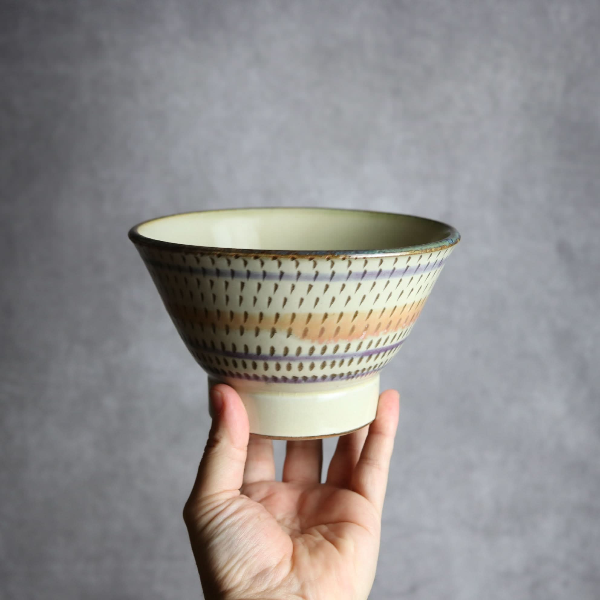 5寸マカイ サンゴ 飛鉋 輪紋 やちむん 陶器 幸陶器 やちむん 陶器.