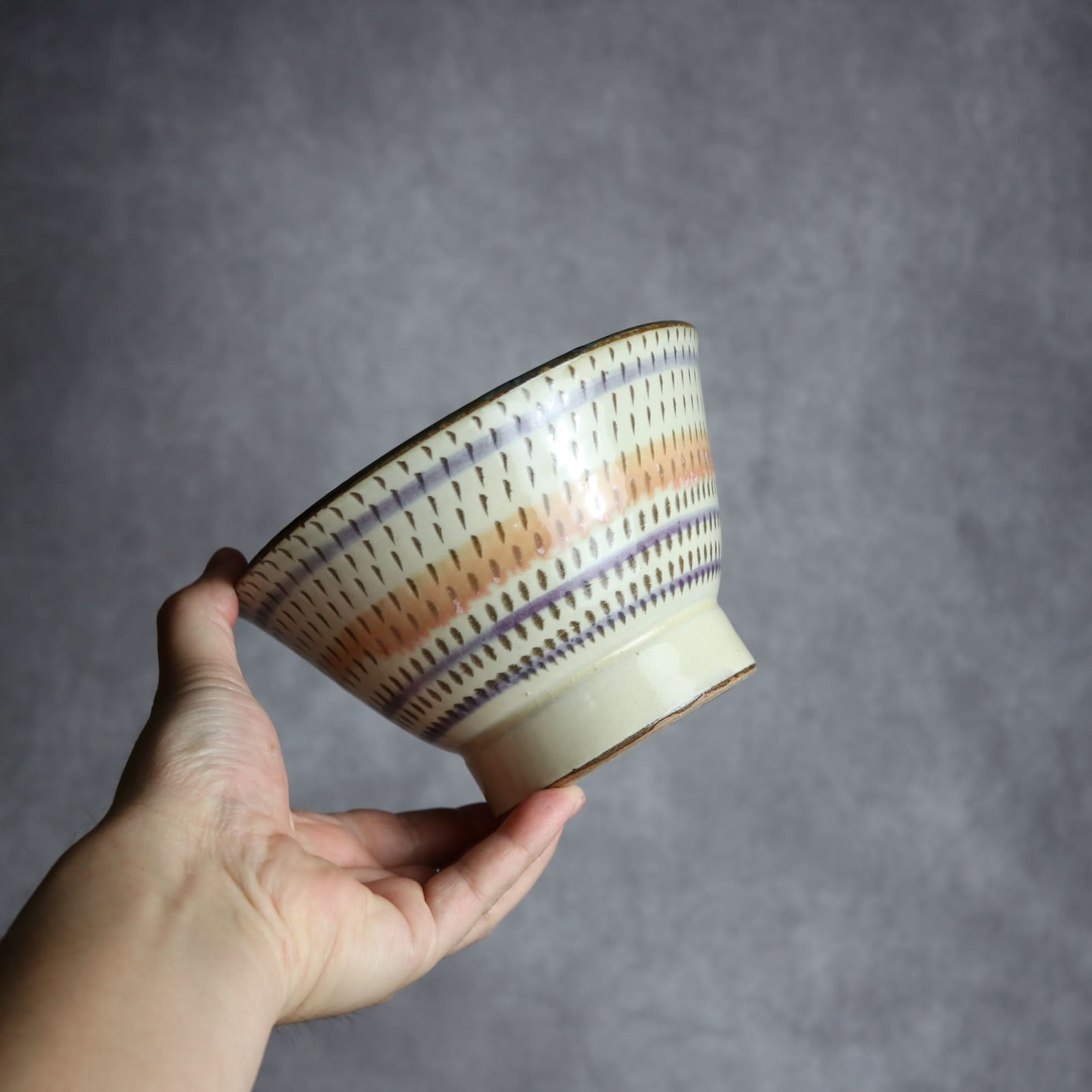 5寸マカイ サンゴ 飛鉋 輪紋 やちむん 陶器 幸陶器 やちむん 陶器.