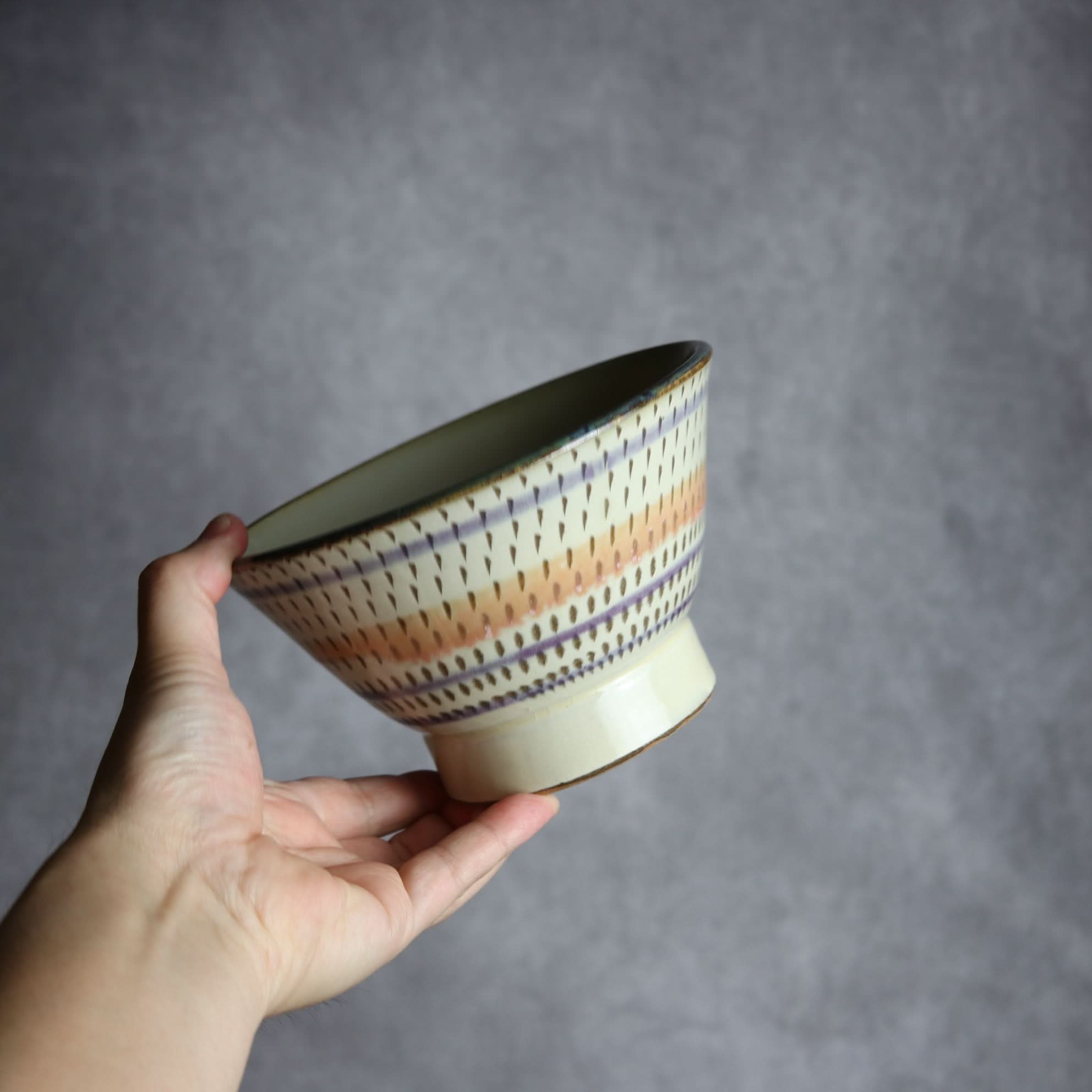 5寸マカイ サンゴ 飛鉋 輪紋 やちむん 陶器 幸陶器 やちむん 陶器.