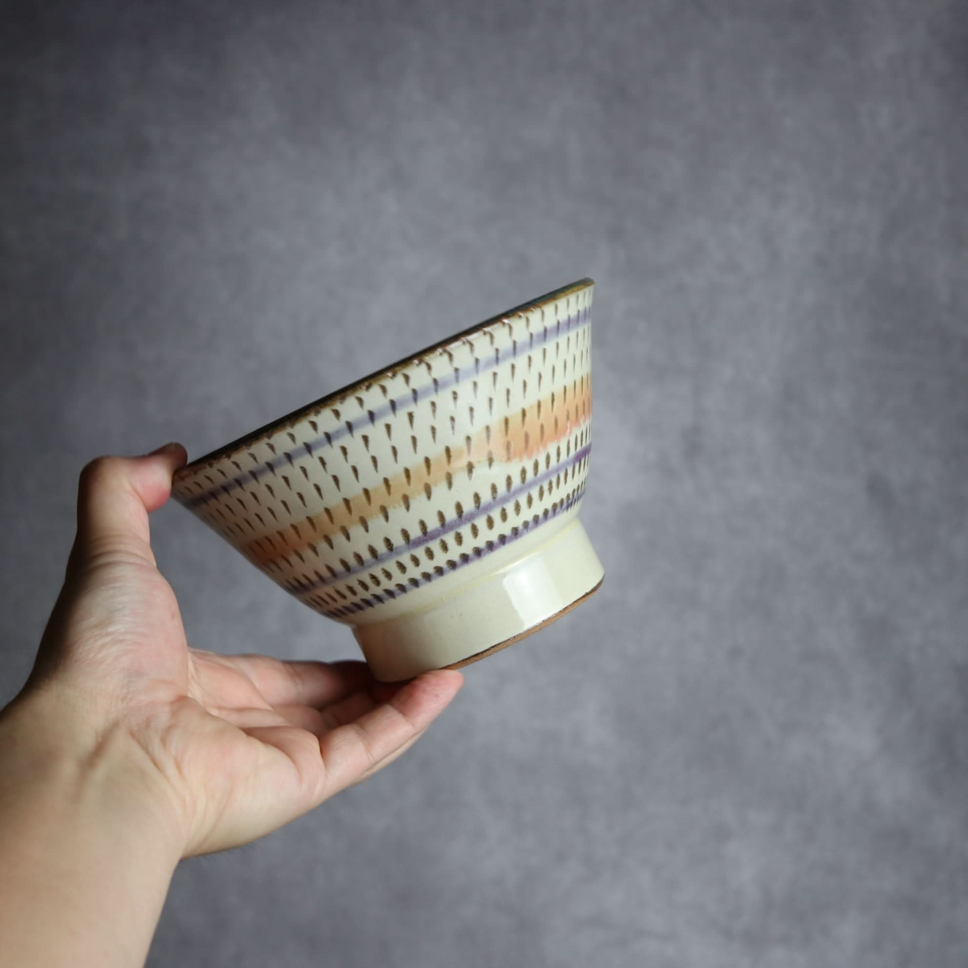 5寸マカイ サンゴ 飛鉋 輪紋 やちむん 陶器 幸陶器 やちむん 陶器.