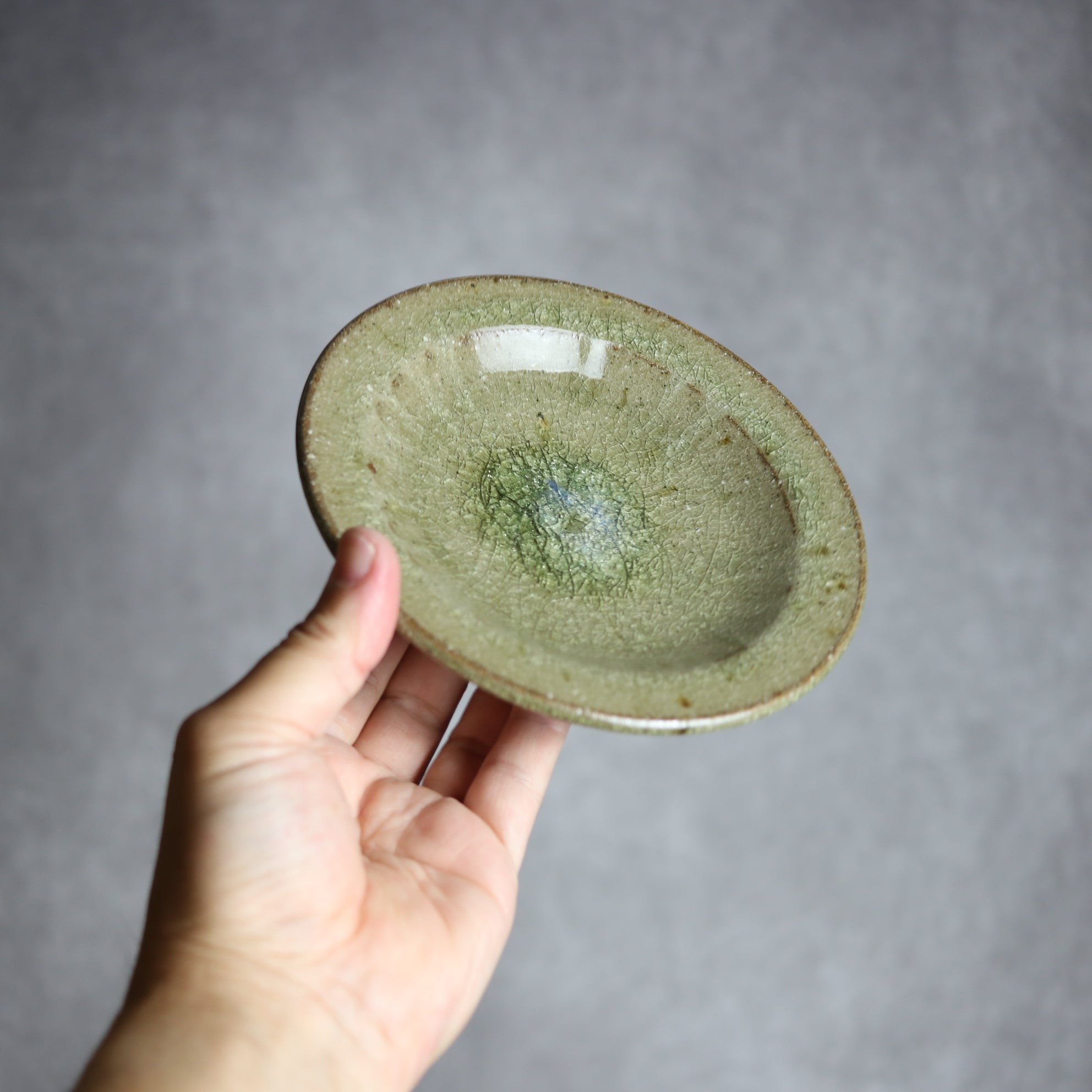 5寸皿3 灰釉 やちむん 陶器 仁陶器工房