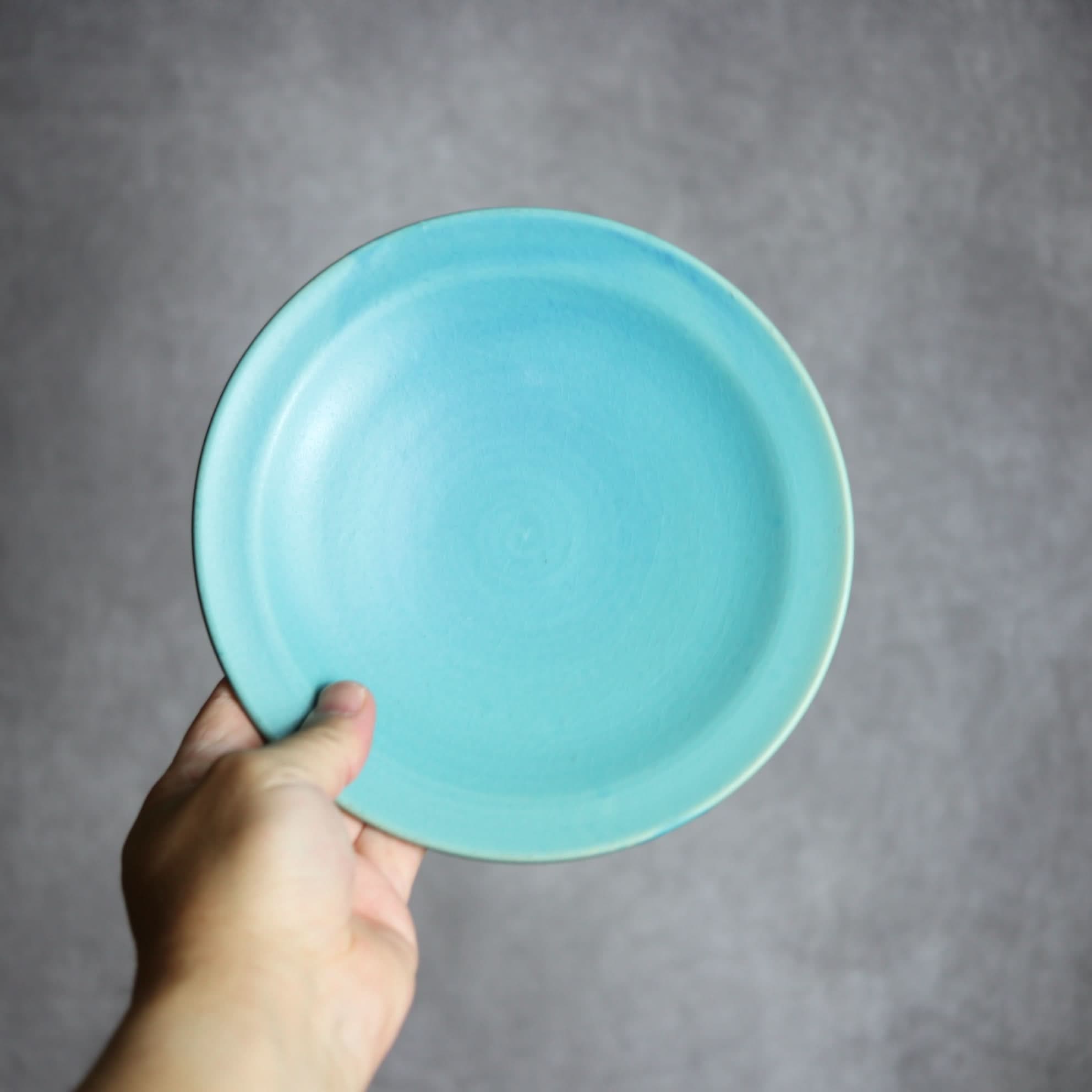 6寸皿1 トルコブルー やちむん 陶器 仁陶器工房 陶器.