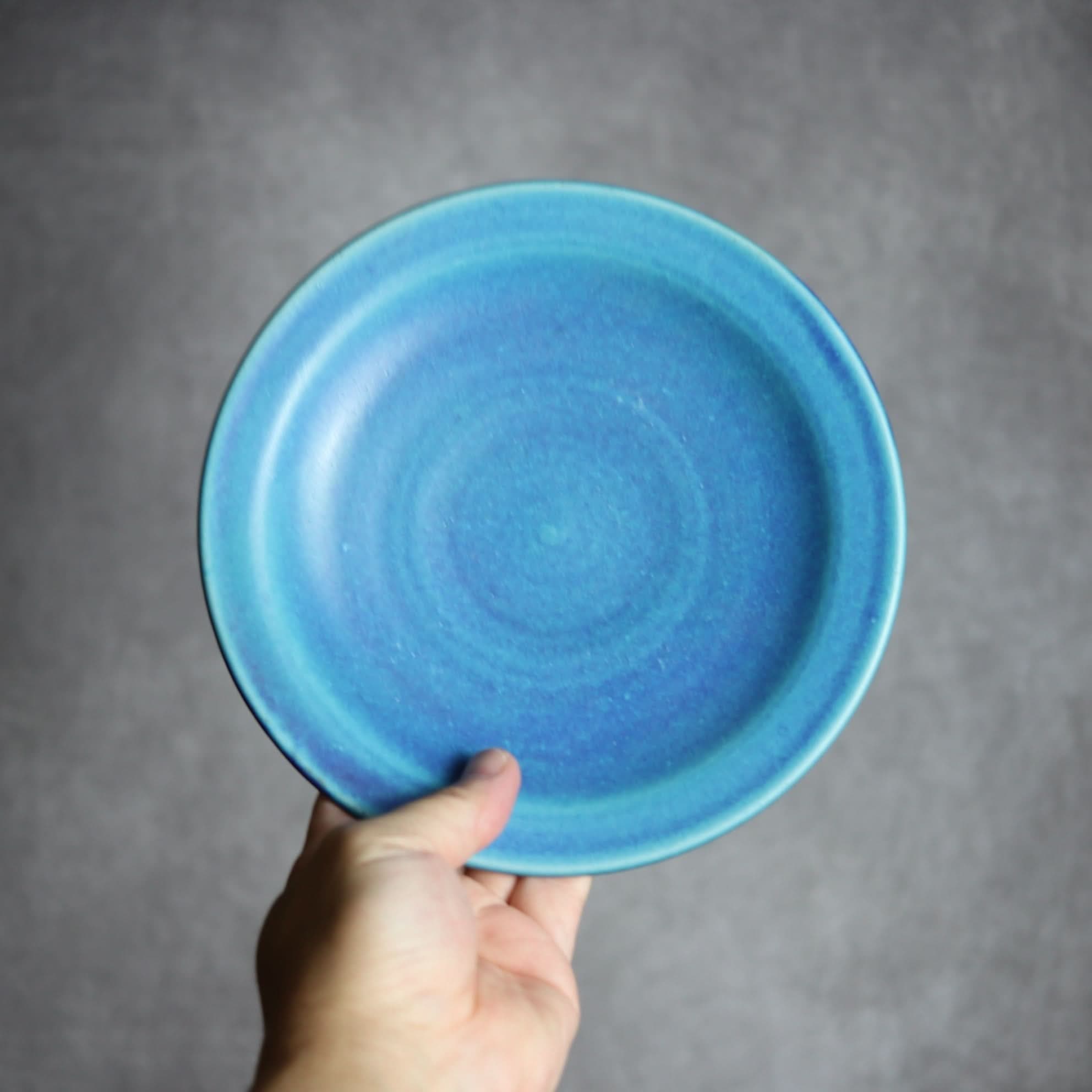 6寸皿2 トルコブルー やちむん 陶器 仁陶器工房 陶器.