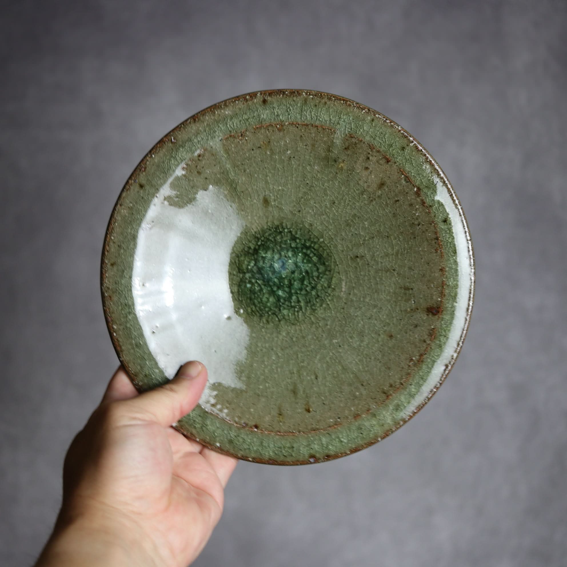 6寸皿1 灰釉 やちむん 陶器 仁陶器工房 陶器.