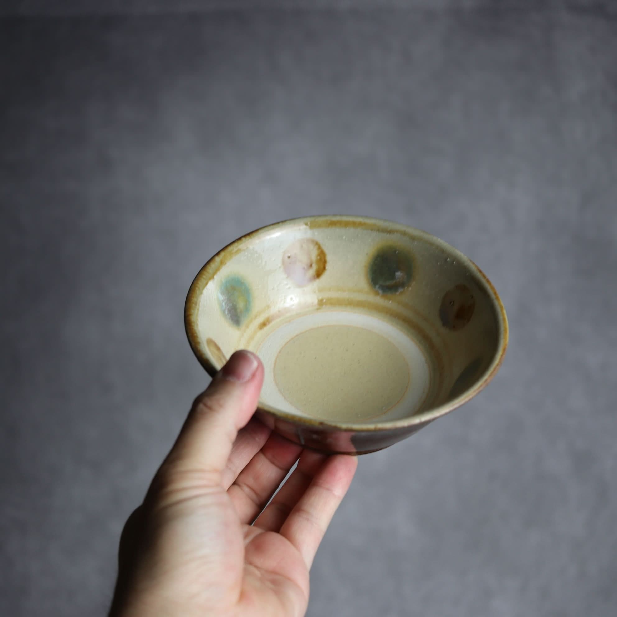 4.5寸安南鉢1 三彩 点打 やちむん 陶器 北窯 松田米司工房 やちむん 陶器.