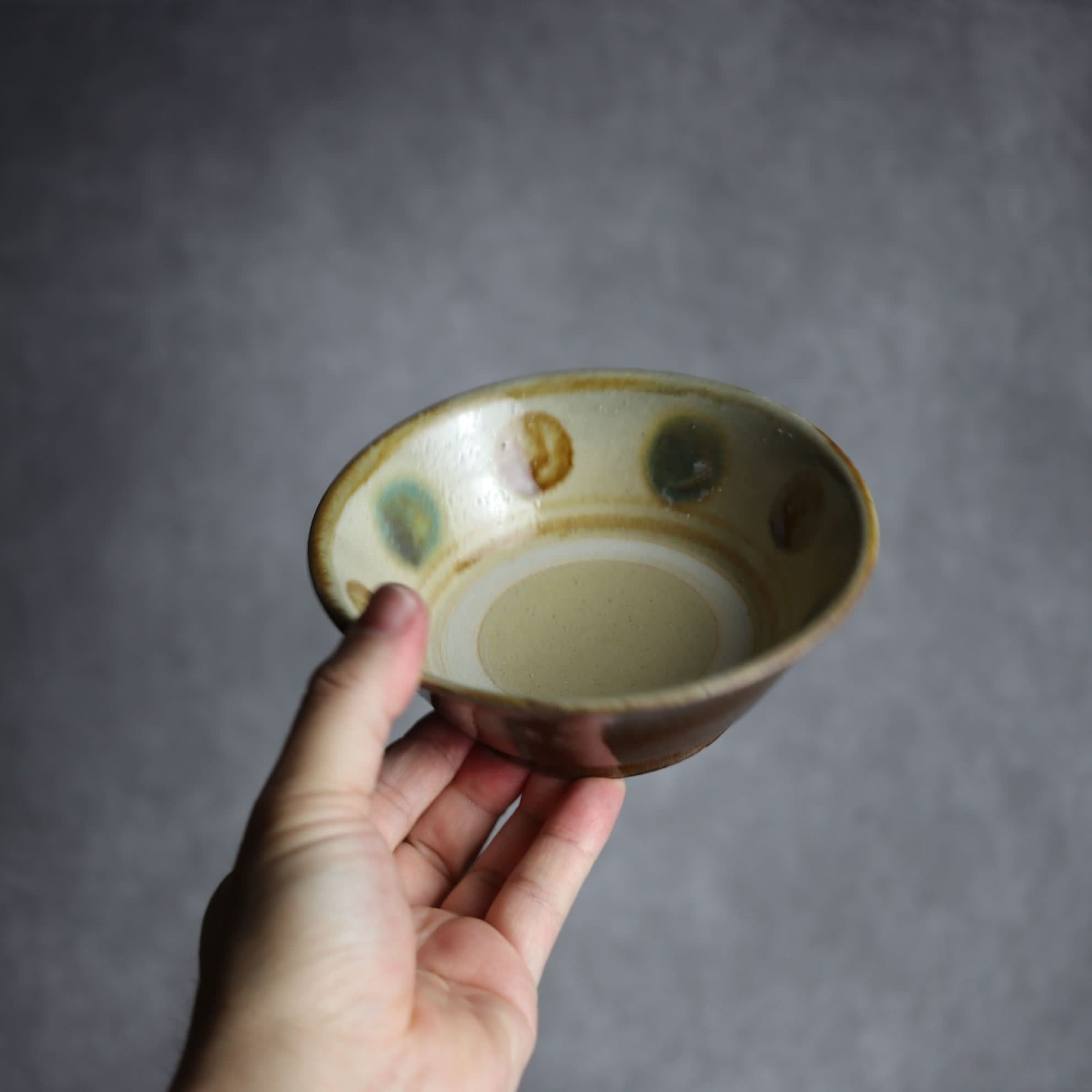 4.5寸安南鉢1 三彩 点打 やちむん 陶器 北窯 松田米司工房 やちむん 陶器.