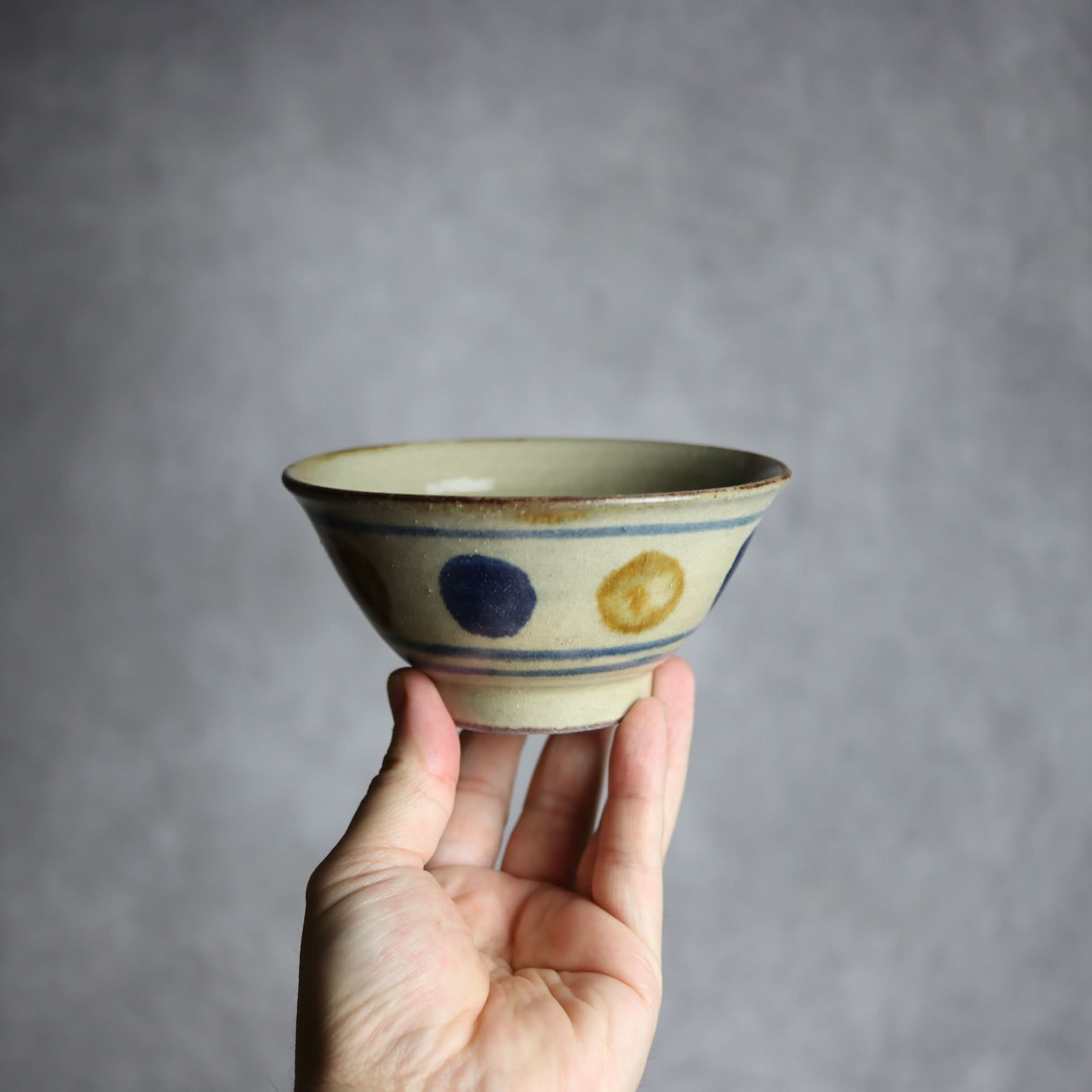 4寸マカイ1 飴 呉須釉 点打 やちむん 陶器 北窯 松田米司工房 やちむん 陶器.