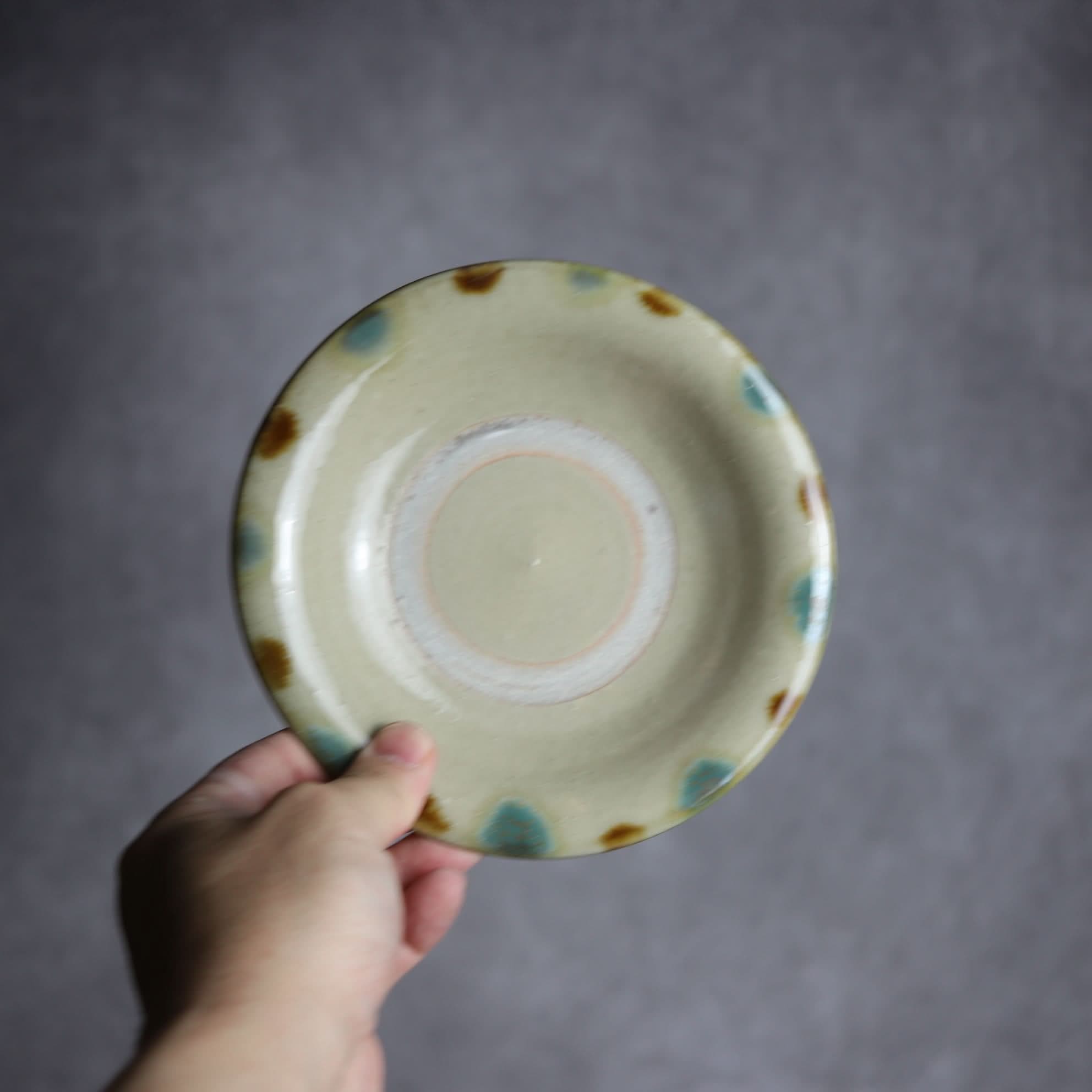 5寸皿1 三彩 点打 やちむん 陶器 北窯 松田米司工房 やちむん 陶器.