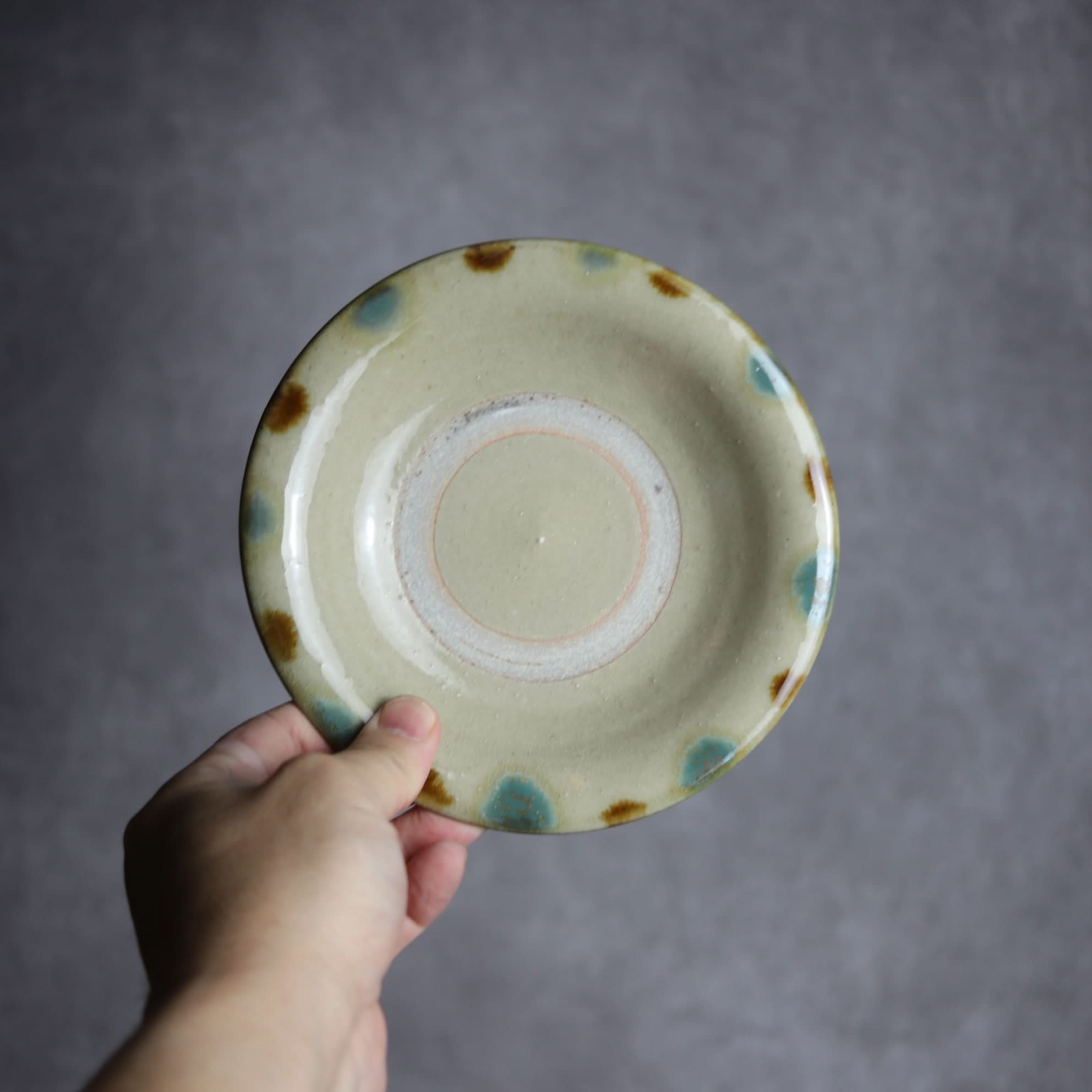 5寸皿1 三彩 点打 やちむん 陶器 北窯 松田米司工房 やちむん 陶器.