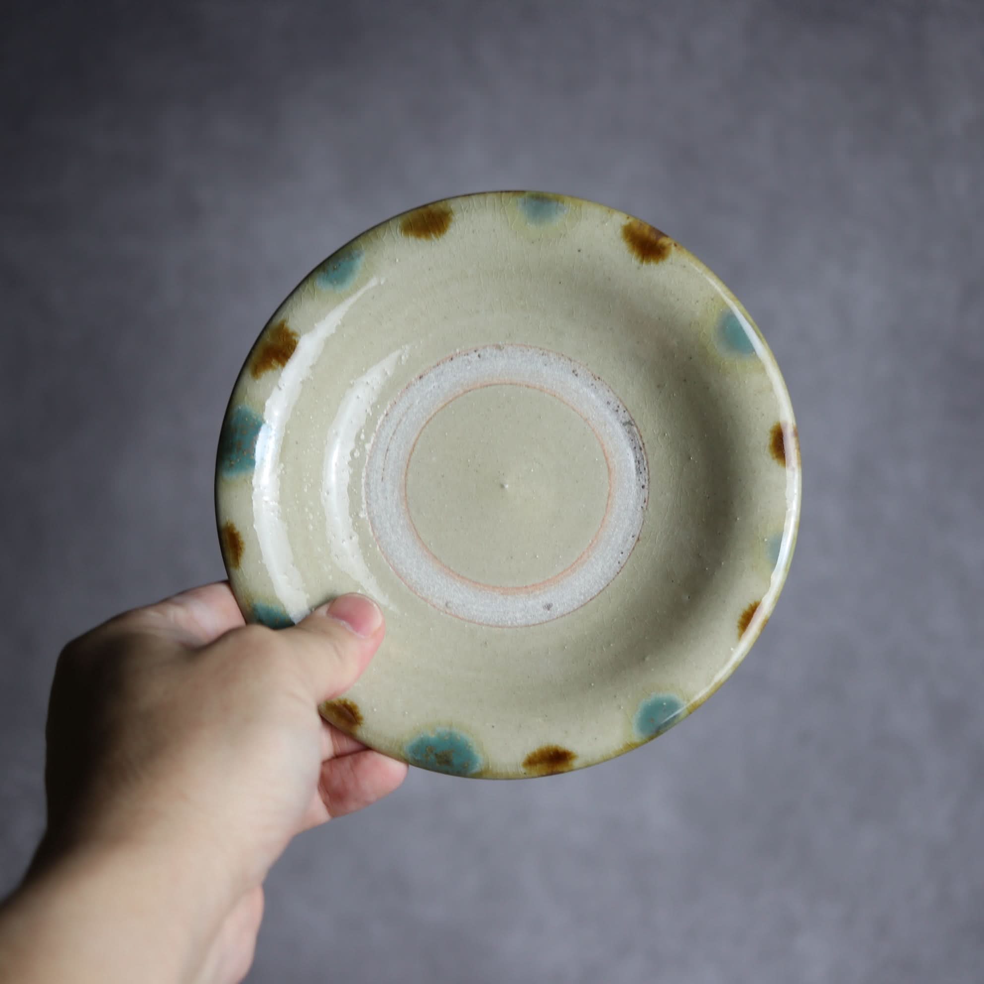 5寸皿1 三彩 点打 やちむん 陶器 北窯 松田米司工房 やちむん 陶器.