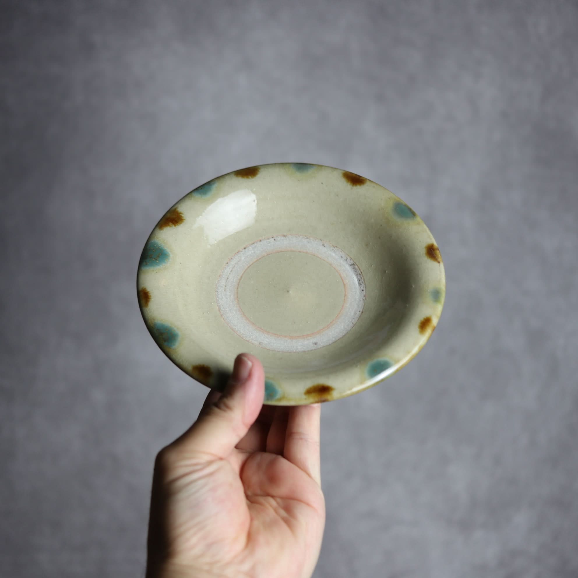 5寸皿1 三彩 点打 やちむん 陶器 北窯 松田米司工房 やちむん 陶器.