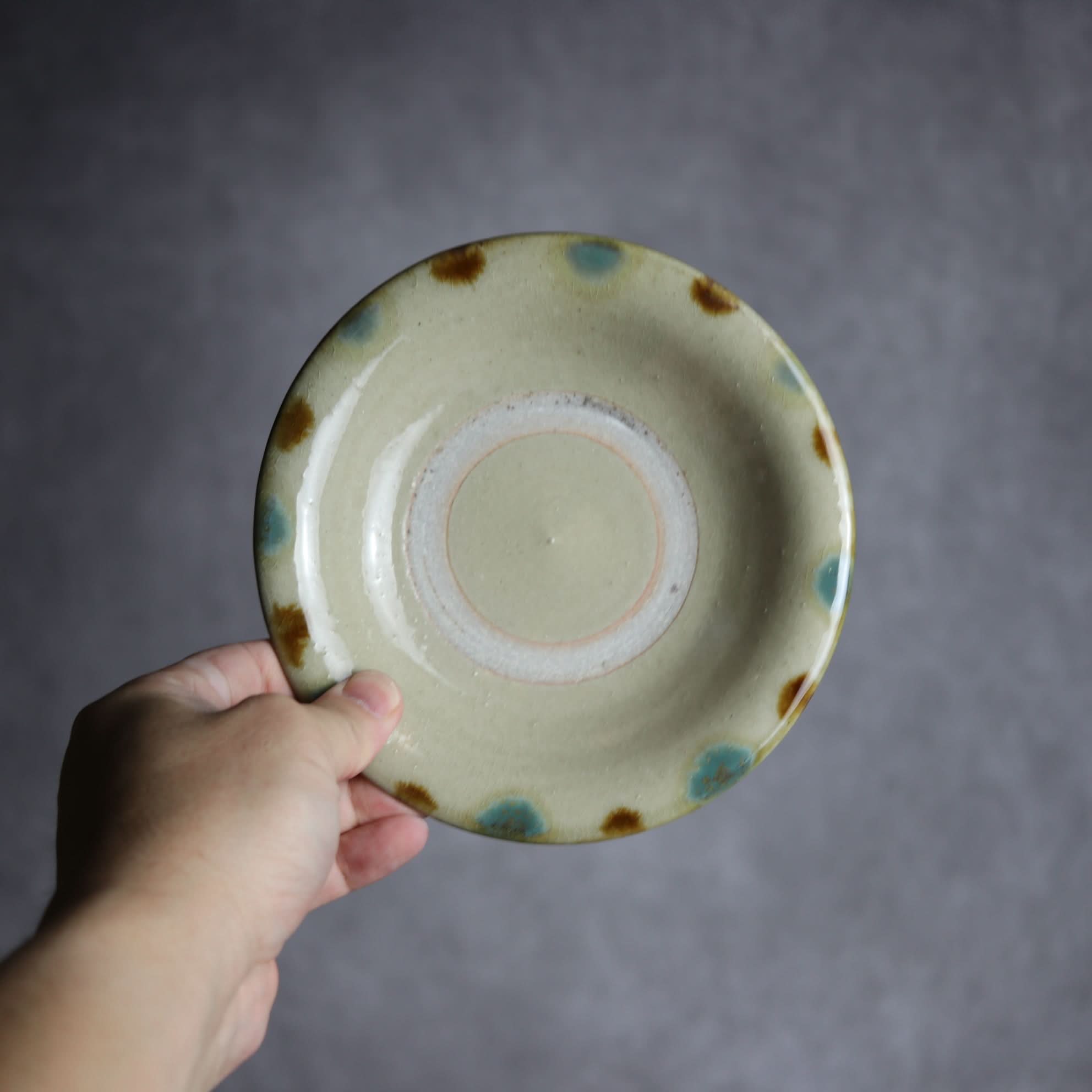 5寸皿1 三彩 点打 やちむん 陶器 北窯 松田米司工房 やちむん 陶器.