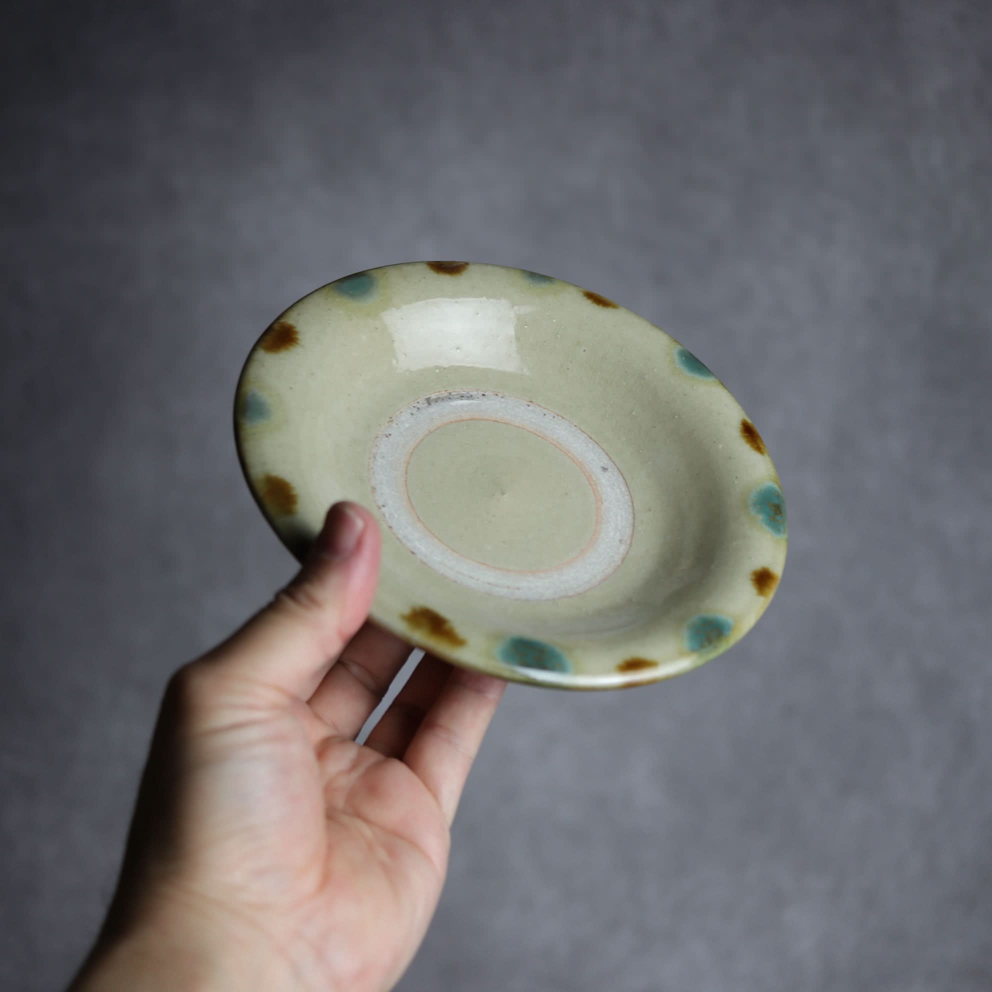 5寸皿1 三彩 点打 やちむん 陶器 北窯 松田米司工房 やちむん 陶器.