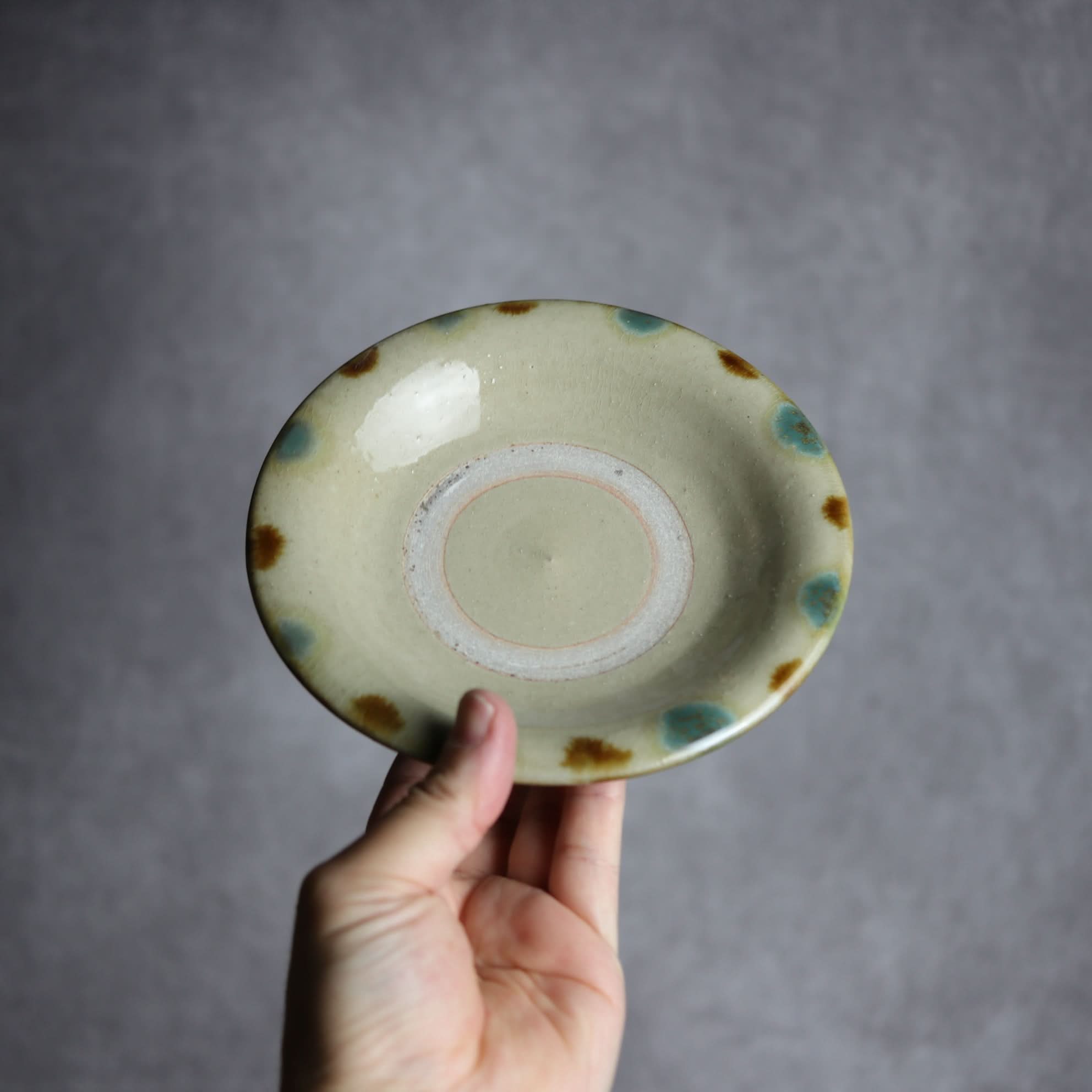 5寸皿1 三彩 点打 やちむん 陶器 北窯 松田米司工房 やちむん 陶器.