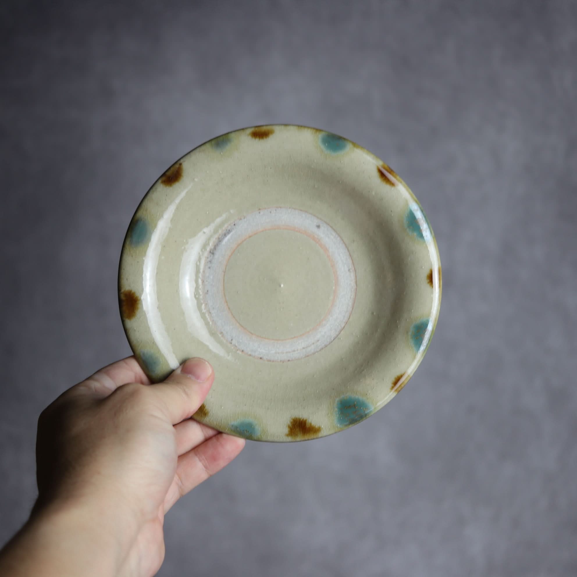 5寸皿1 三彩 点打 やちむん 陶器 北窯 松田米司工房 やちむん 陶器.
