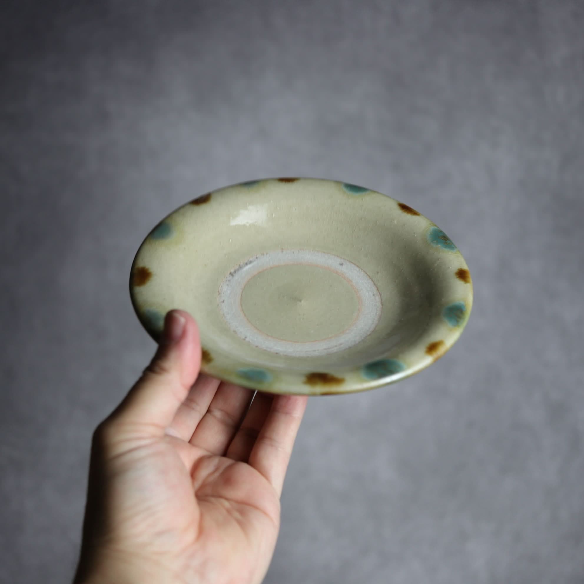 5寸皿1 三彩 点打 やちむん 陶器 北窯 松田米司工房 やちむん 陶器.