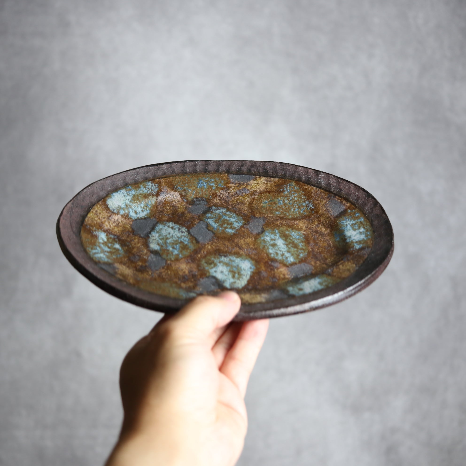sui - オーバルリム皿1 黒シリーズ やちむん 陶器 sui - mundasui