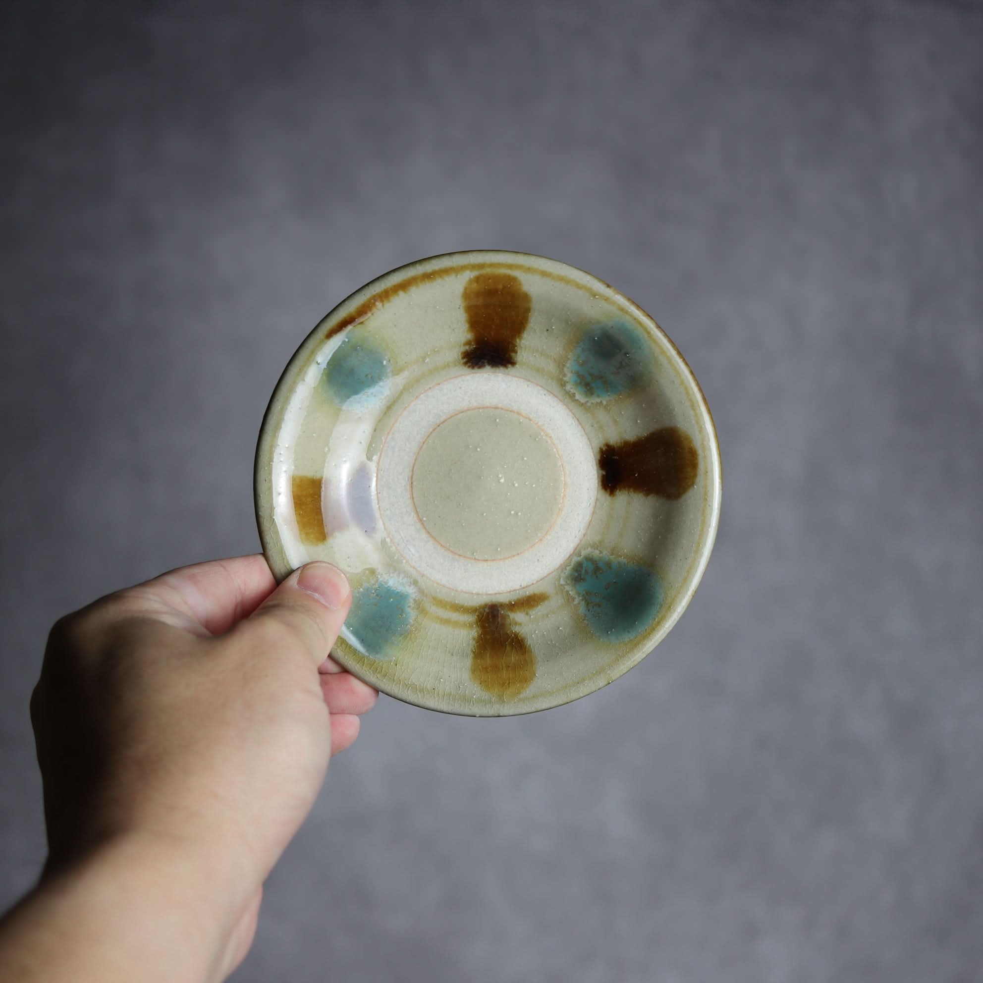4寸皿1 三彩 点打 やちむん 陶器 北窯 松田米司工房 やちむん 陶器.