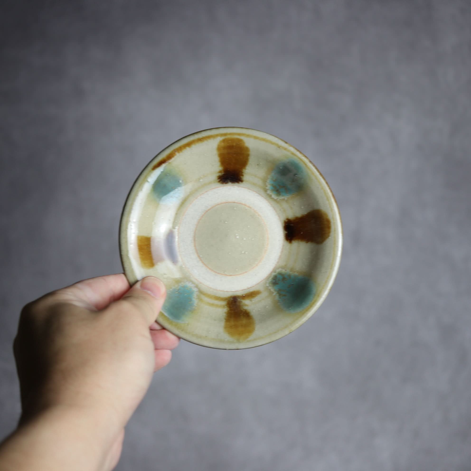 4寸皿1 三彩 点打 やちむん 陶器 北窯 松田米司工房 やちむん 陶器.