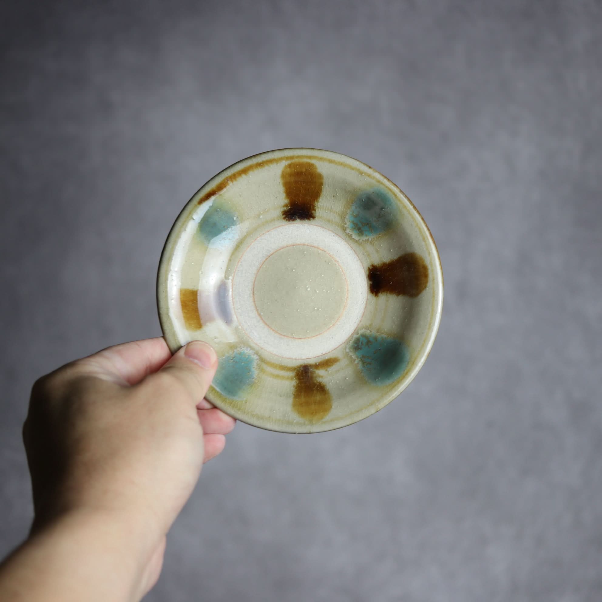 4寸皿1 三彩 点打 やちむん 陶器 北窯 松田米司工房 やちむん 陶器.