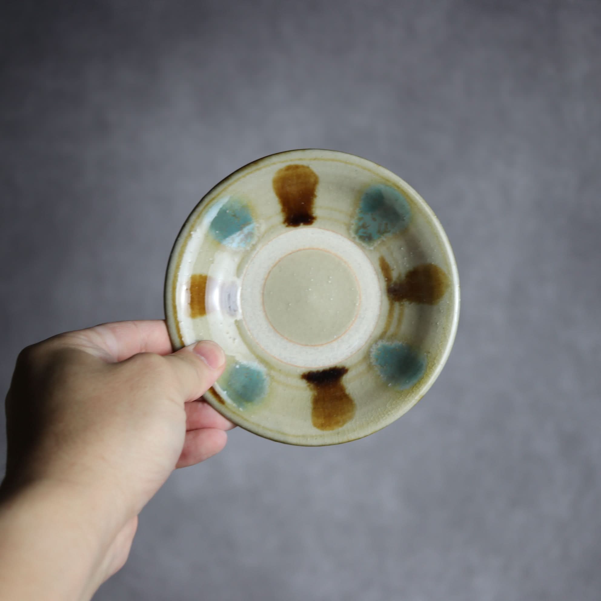 4寸皿1 三彩 点打 やちむん 陶器 北窯 松田米司工房 やちむん 陶器.