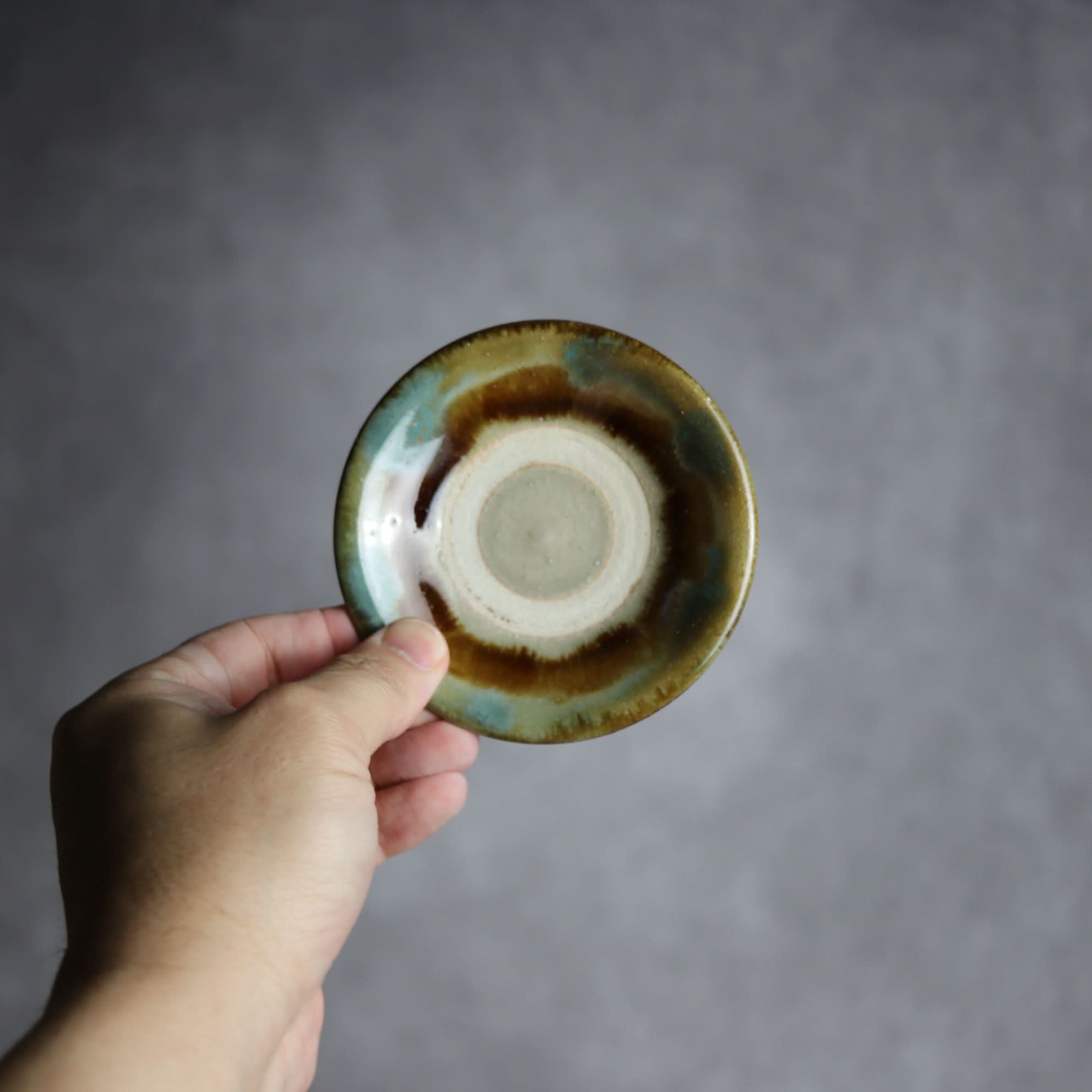 3寸皿1 三彩 掛釉 やちむん 陶器 北窯 松田米司工房 やちむん 陶器.