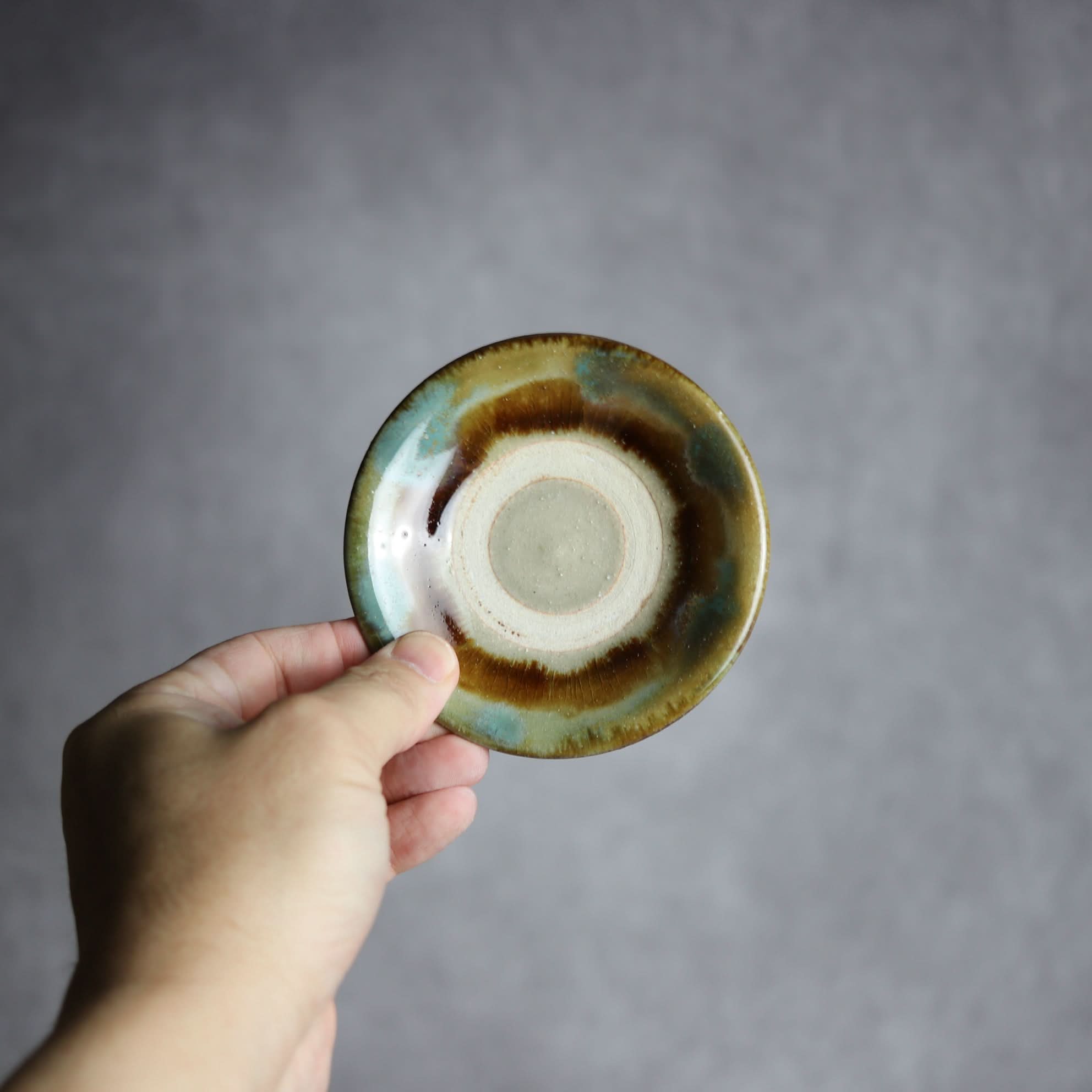 3寸皿1 三彩 掛釉 やちむん 陶器 北窯 松田米司工房 やちむん 陶器.
