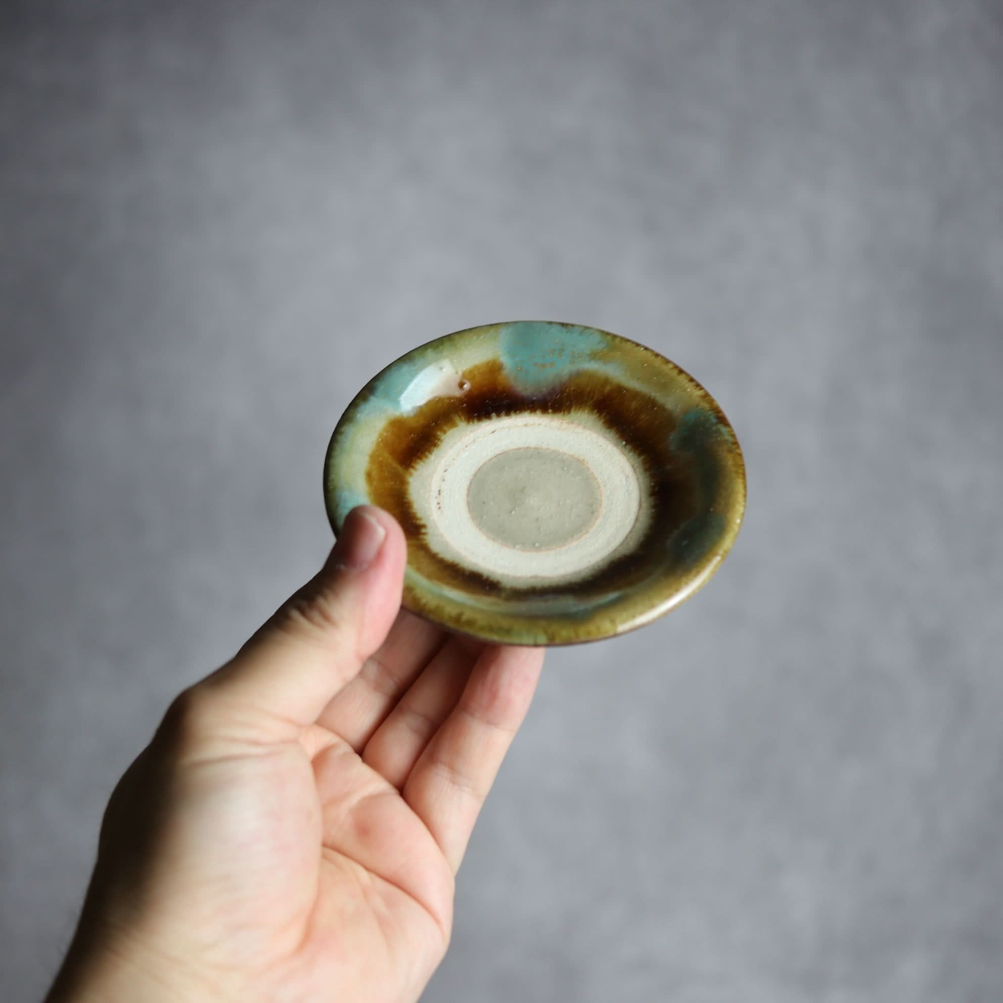 3寸皿1 三彩 掛釉 やちむん 陶器 北窯 松田米司工房 やちむん 陶器.