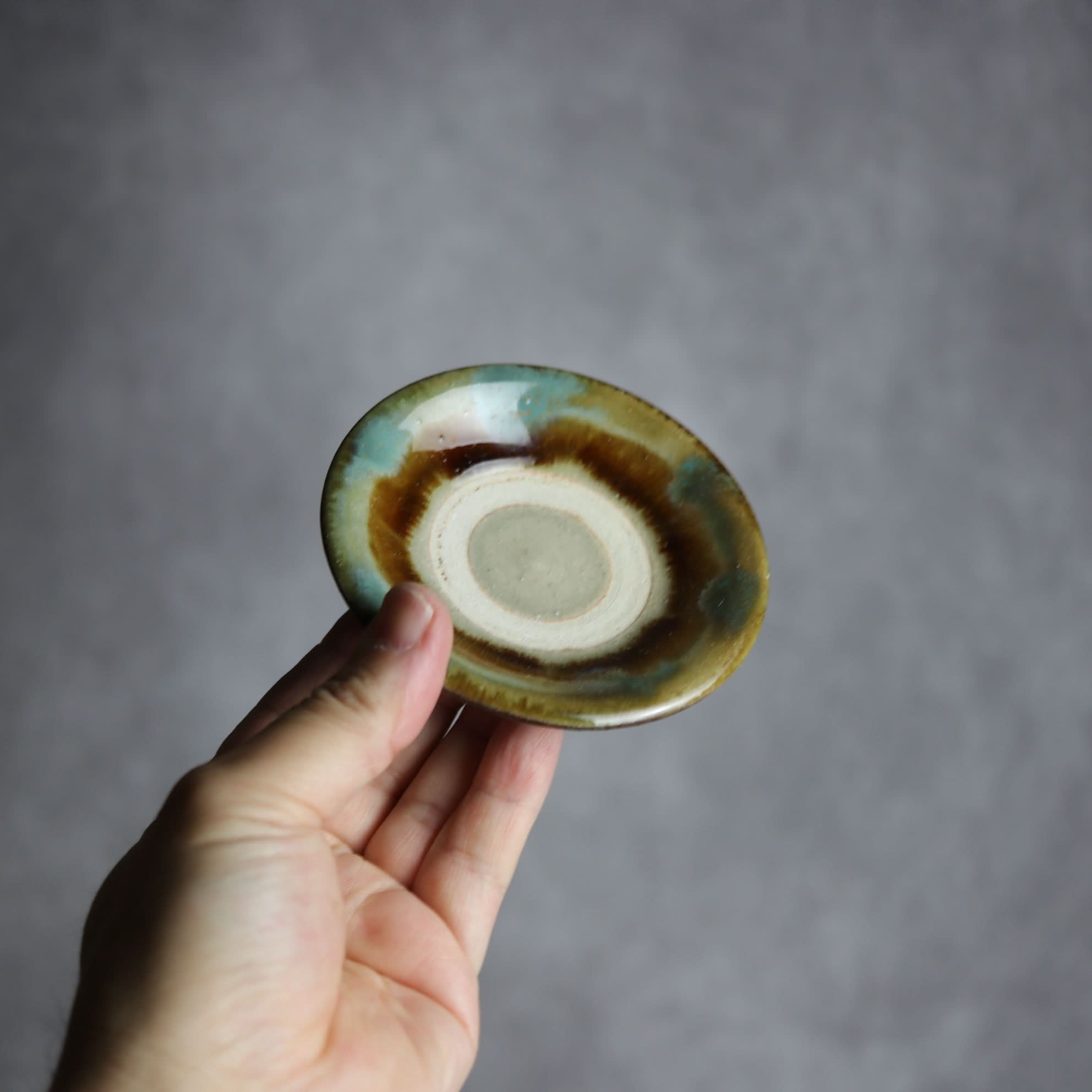 3寸皿1 三彩 掛釉 やちむん 陶器 北窯 松田米司工房 やちむん 陶器.