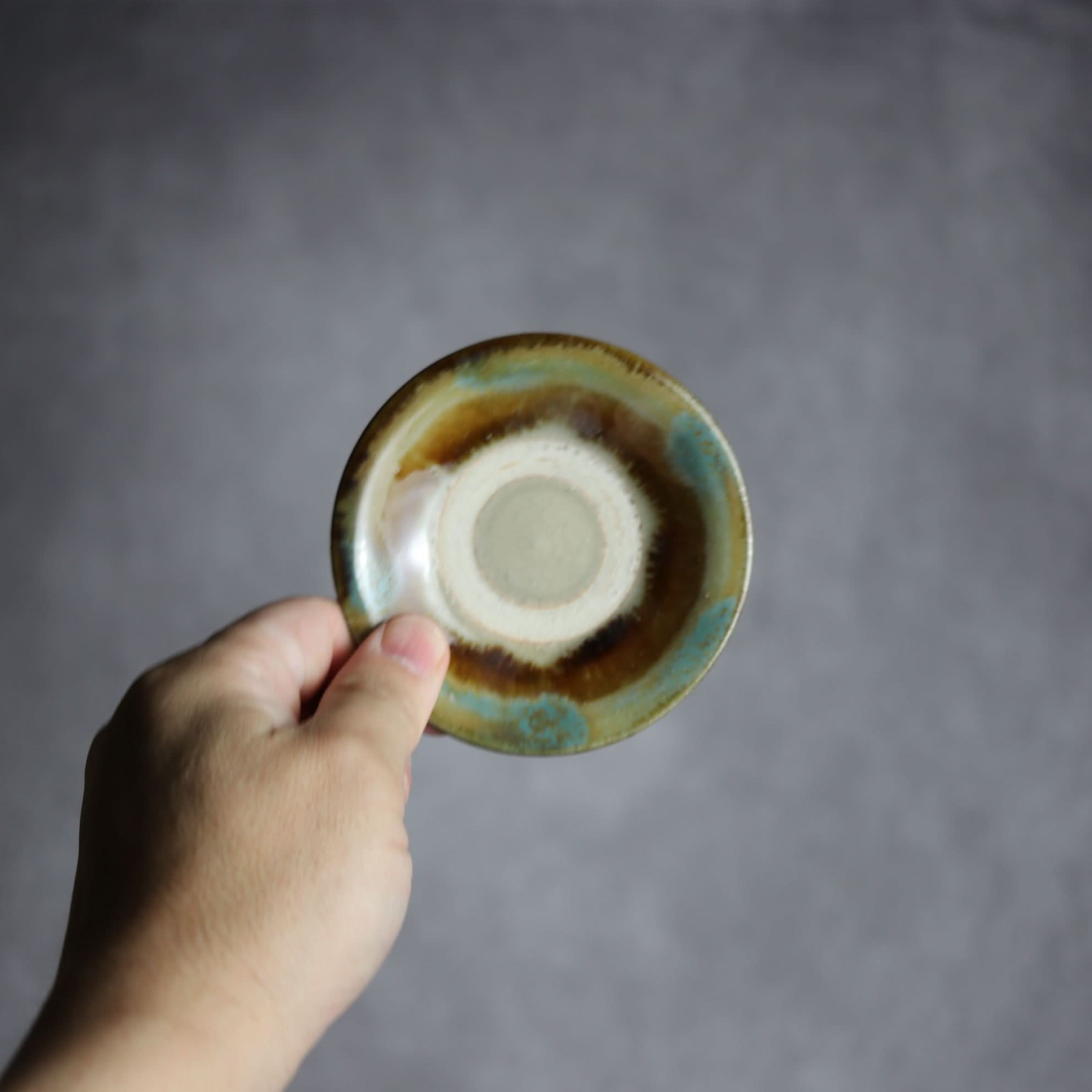 3寸皿2 三彩 掛釉 やちむん 陶器 北窯 松田米司工房 やちむん 陶器.