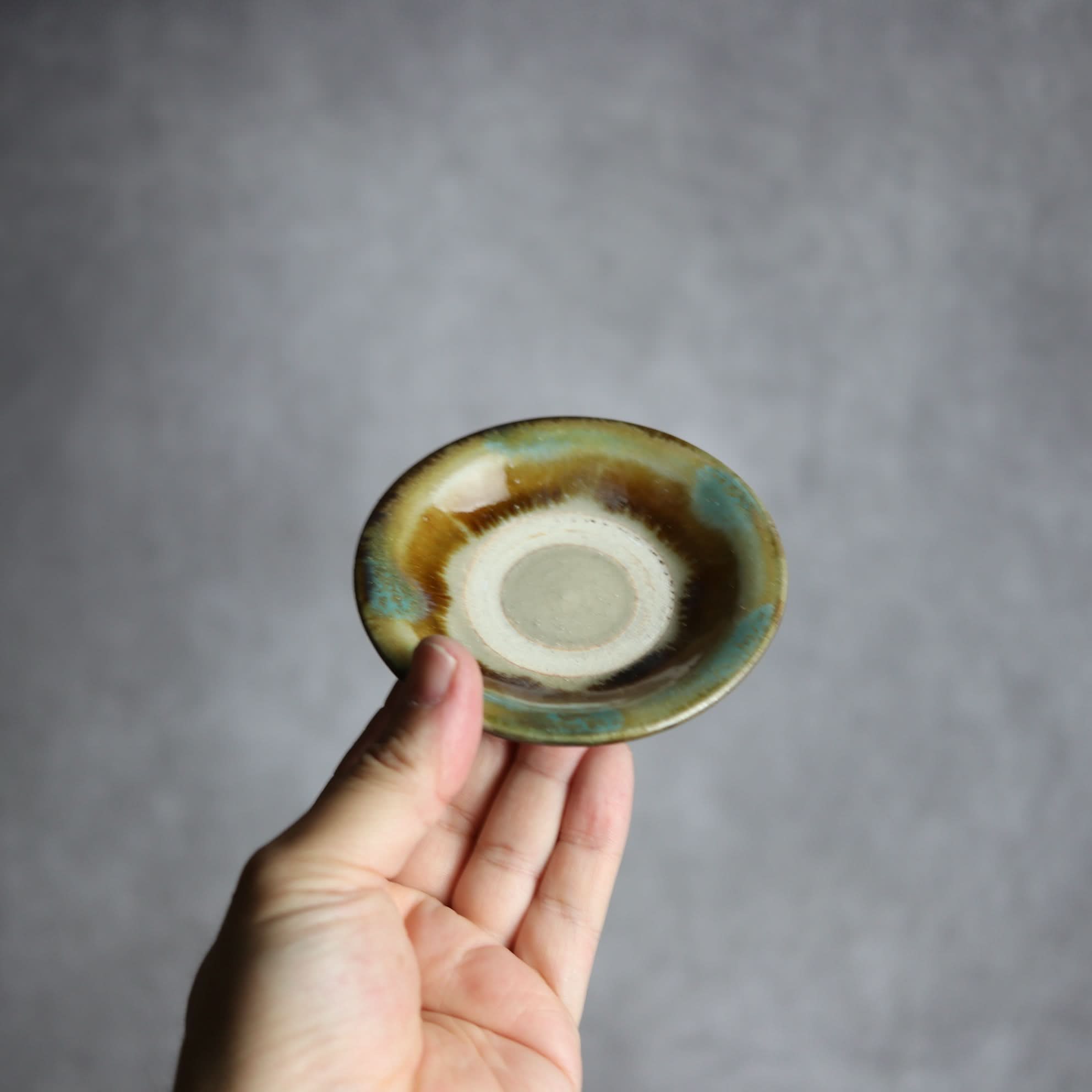 3寸皿2 三彩 掛釉 やちむん 陶器 北窯 松田米司工房 やちむん 陶器.