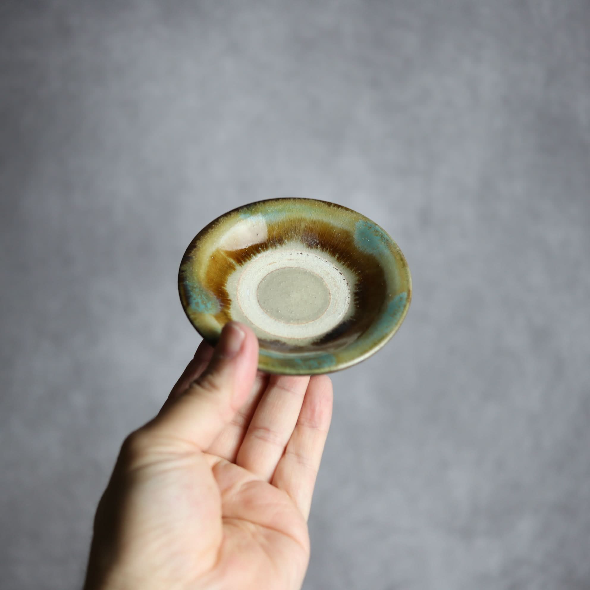 3寸皿2 三彩 掛釉 やちむん 陶器 北窯 松田米司工房 やちむん 陶器.