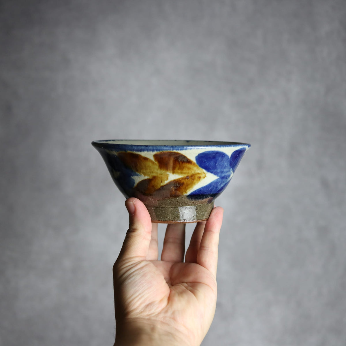 4.5寸マカイ1 飴 呉須釉 双葉 やちむん 陶器 漂窯