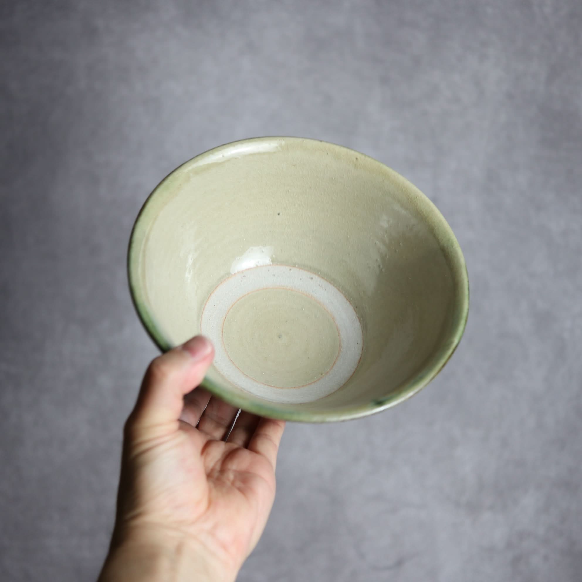 6寸マカイ1 緑釉 指描 やちむん 陶器 北窯 松田米司工房 やちむん 陶器.