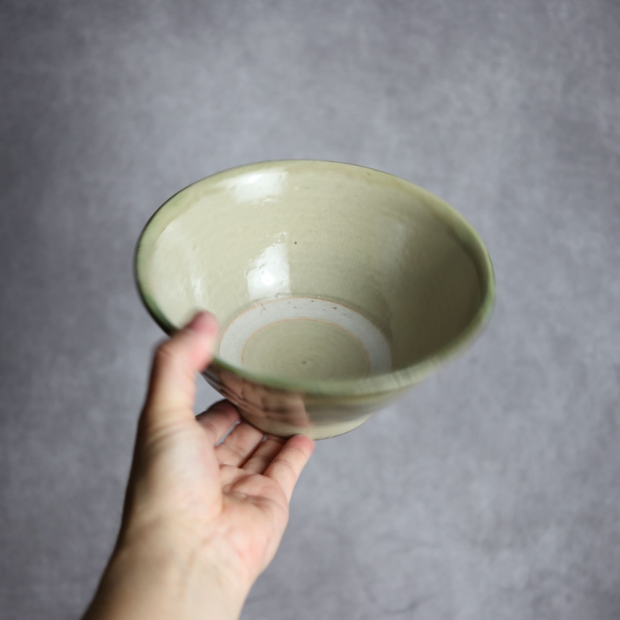 6寸マカイ1 緑釉 指描 やちむん 陶器 北窯 松田米司工房 やちむん 陶器.