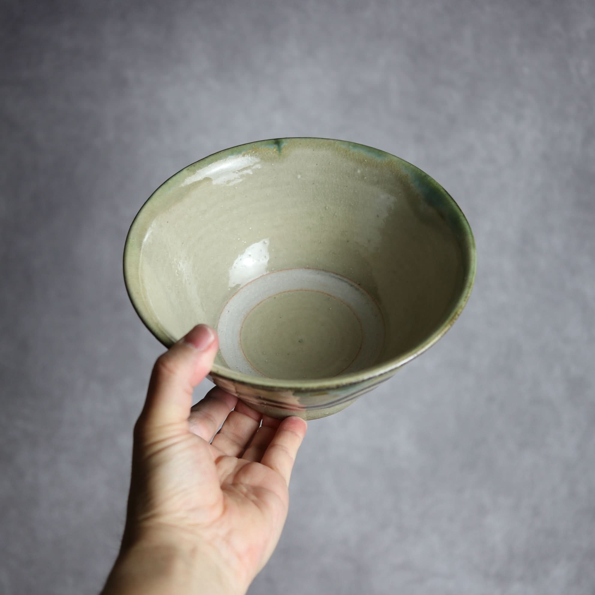 6寸マカイ1 緑釉 指描 やちむん 陶器 北窯 松田米司工房 やちむん 陶器.