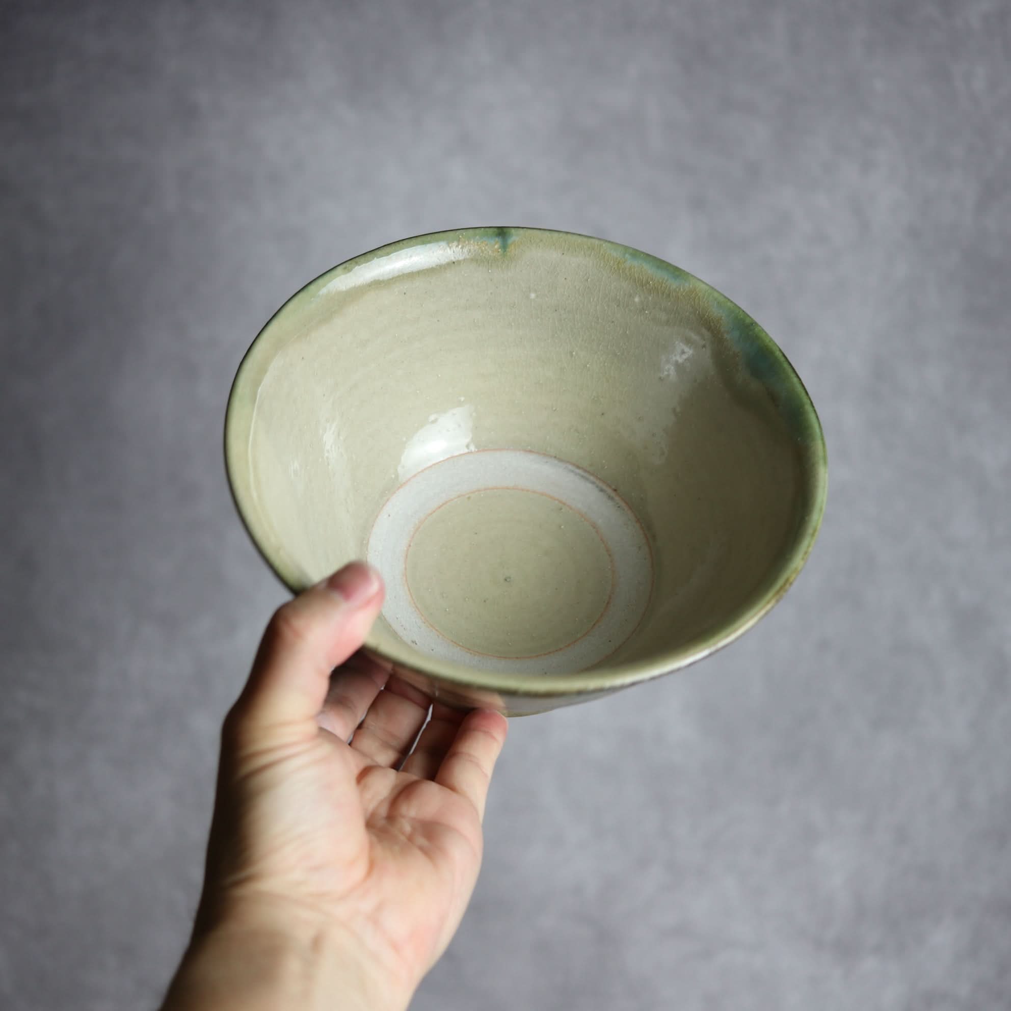6寸マカイ1 緑釉 指描 やちむん 陶器 北窯 松田米司工房 やちむん 陶器.