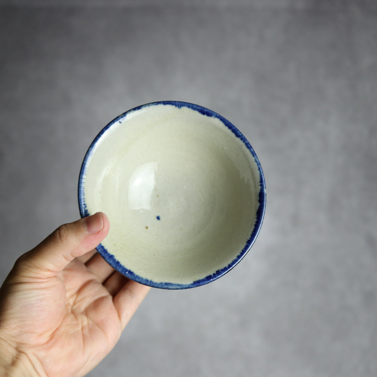 4寸マカイ2 飴 呉須釉 双葉 やちむん 陶器 漂窯